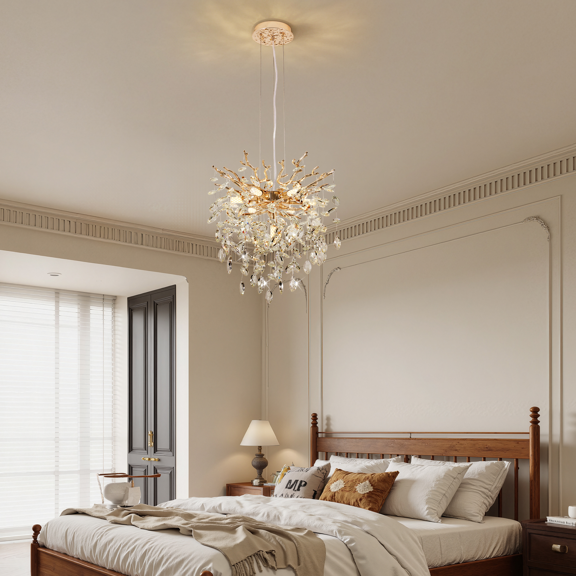 Modern Tree Branch Crystal Chandelier Luxury Gold Crystal Pendant Lighting 18" Contemporary 7-Light Chandeliers for Dining Room Kitchen Bedroom Living Room - Image 4