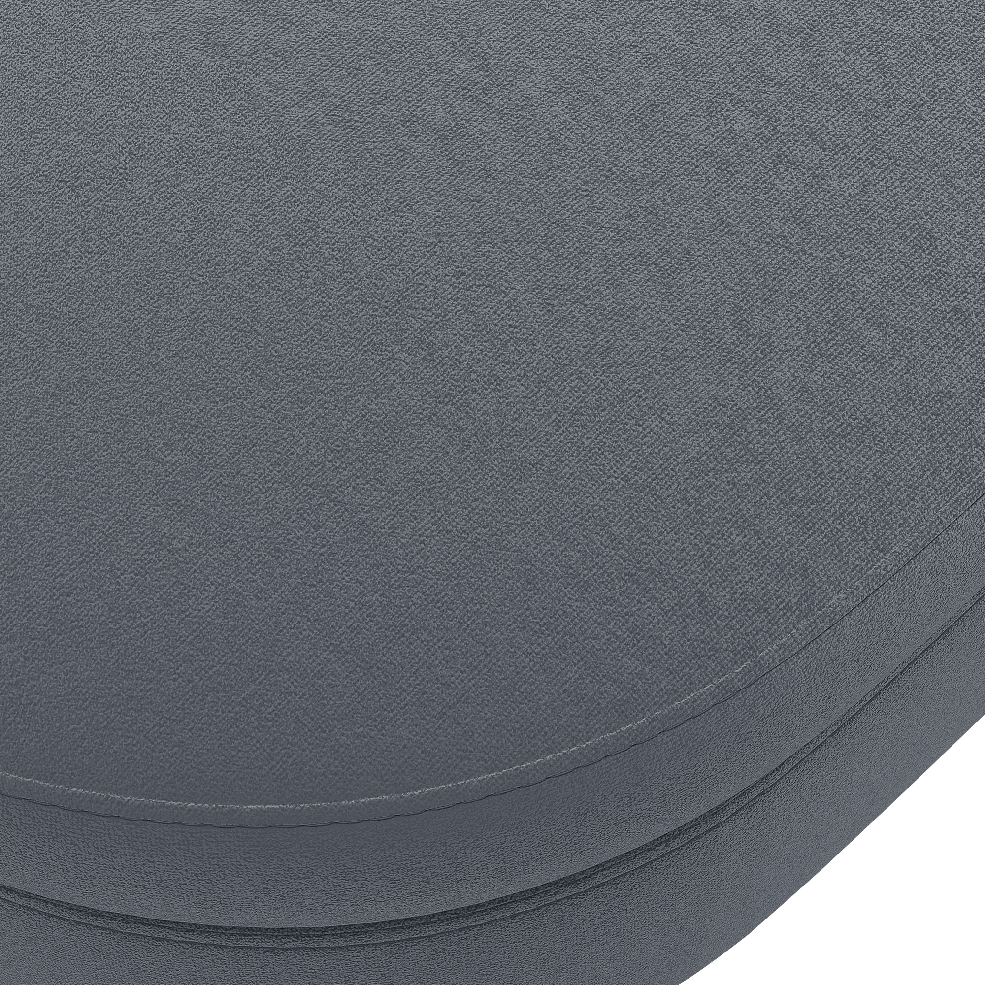 Ottoman Oval Storage Bench, Flannel with Metal Legs-Dark Gray(43.5"x16"x16") - Image 6