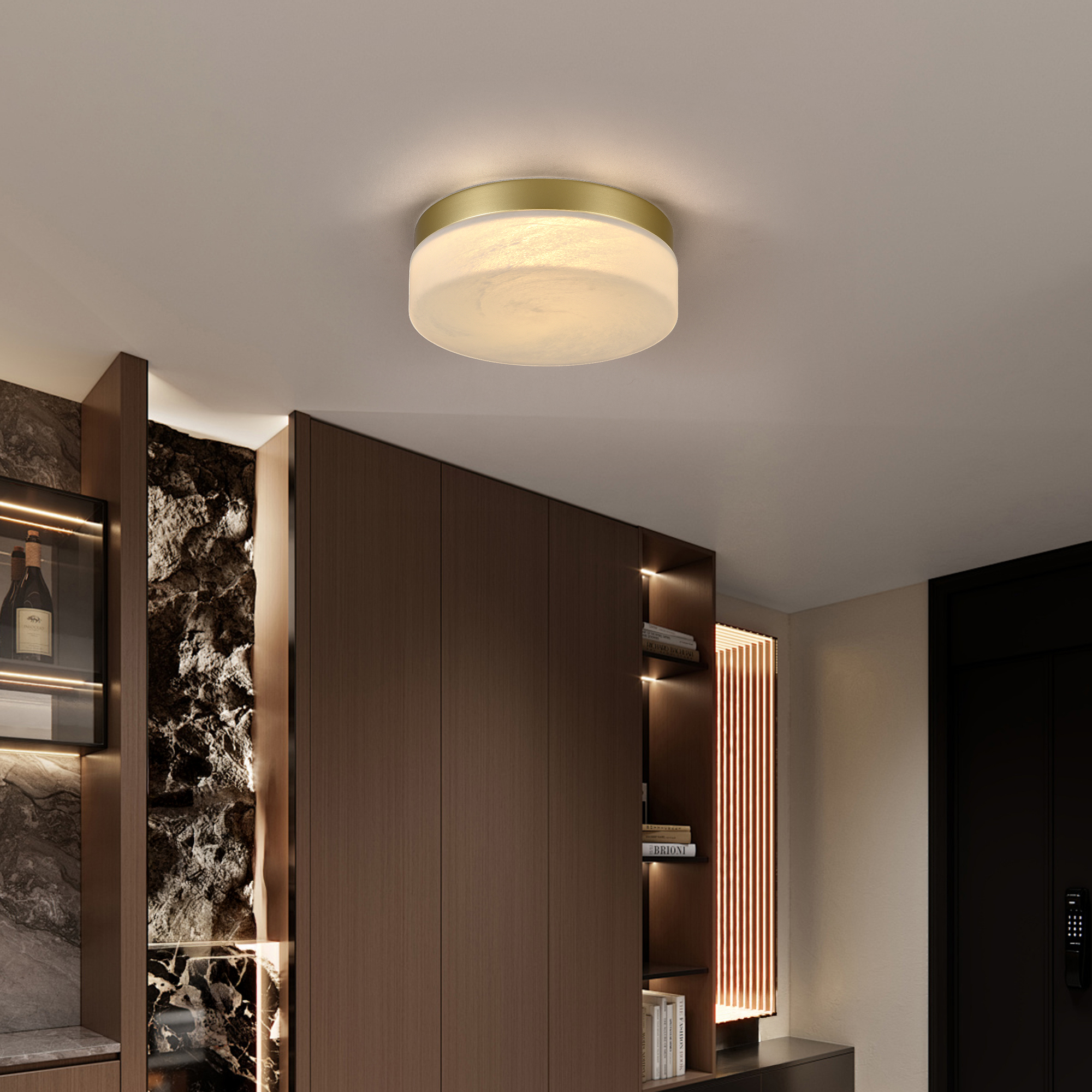 12 Inch LED Ceiling Light, 24W Flush Mount Ceiling Light,Round Low Profile Ceiling Lights for Bedroom, Living Room, Dining Room(Gold) - Image 3