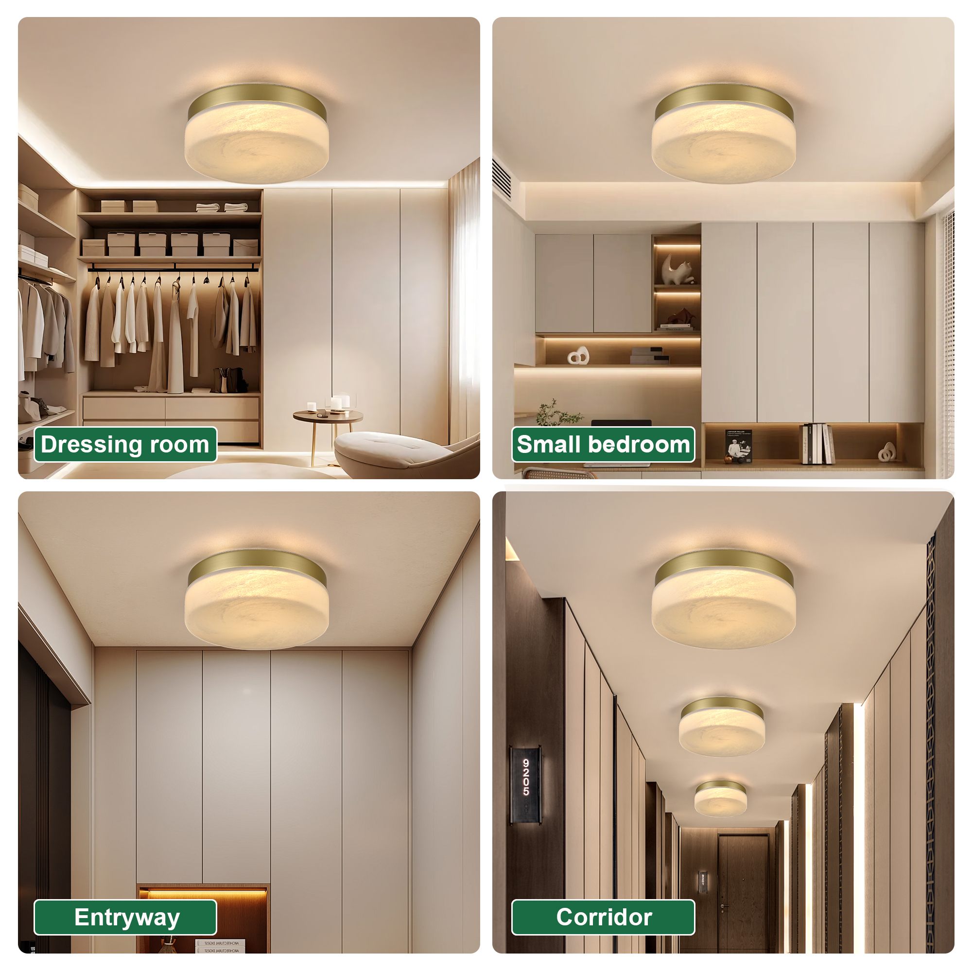 12 Inch LED Ceiling Light, 24W Flush Mount Ceiling Light,Round Low Profile Ceiling Lights for Bedroom, Living Room, Dining Room(Gold) - Image 5