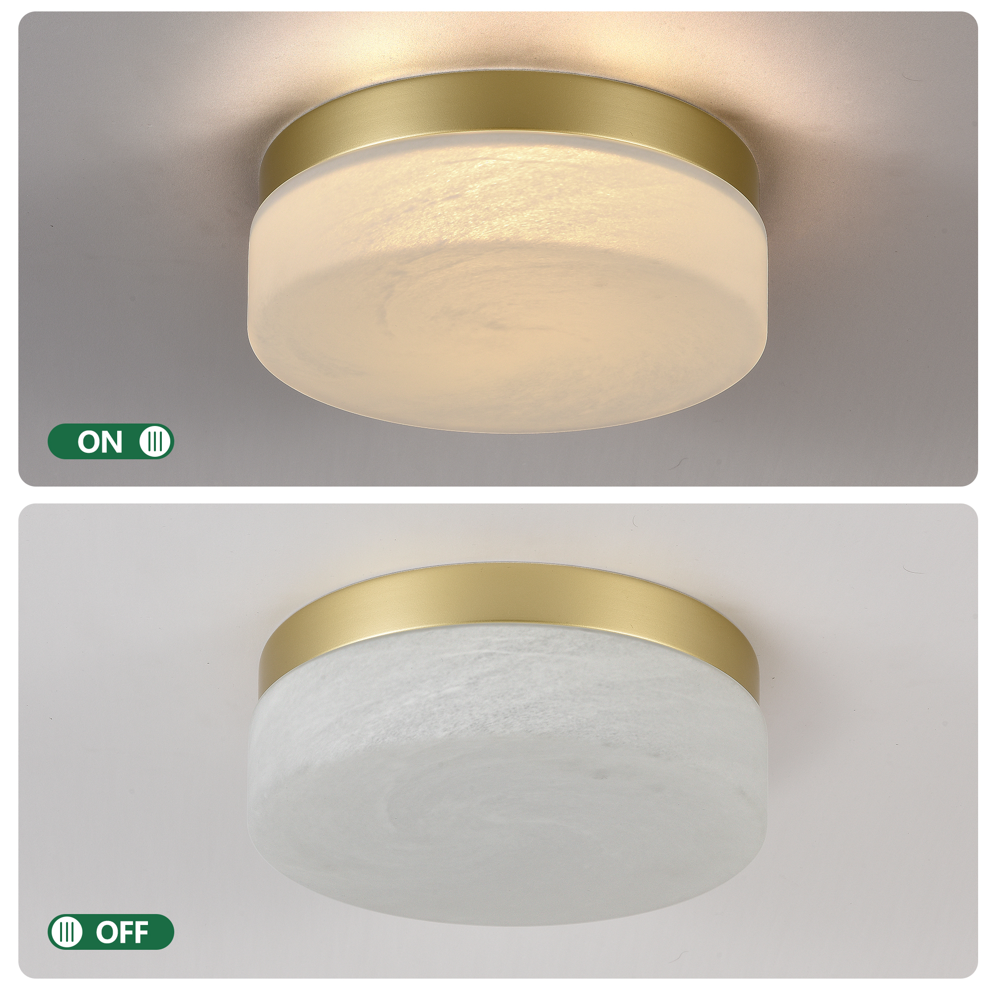 12 Inch LED Ceiling Light, 24W Flush Mount Ceiling Light,Round Low Profile Ceiling Lights for Bedroom, Living Room, Dining Room(Gold) - Image 6