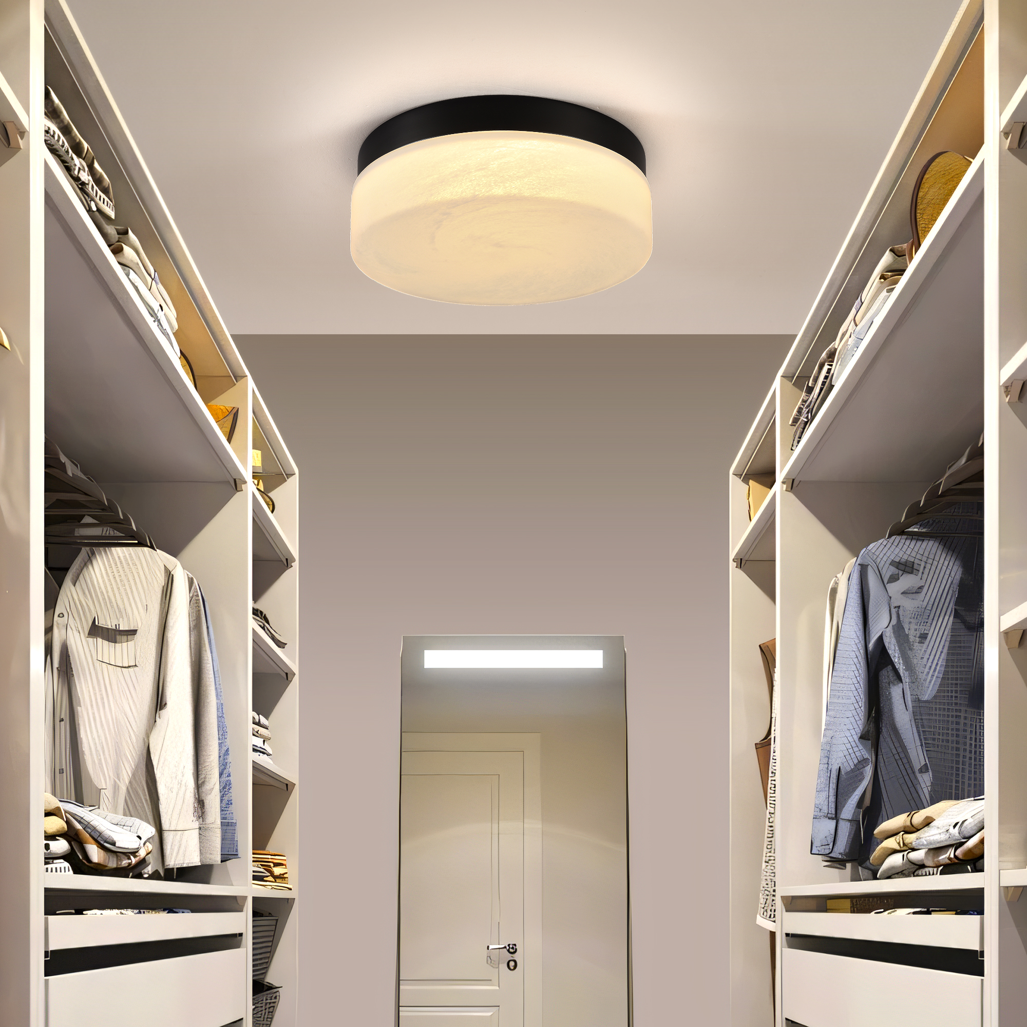 12 Inch LED Ceiling Light, 24W Flush Mount Ceiling Light,Round Low Profile Ceiling Lights for Bedroom, Living Room, Dining Room(Black) - Image 2