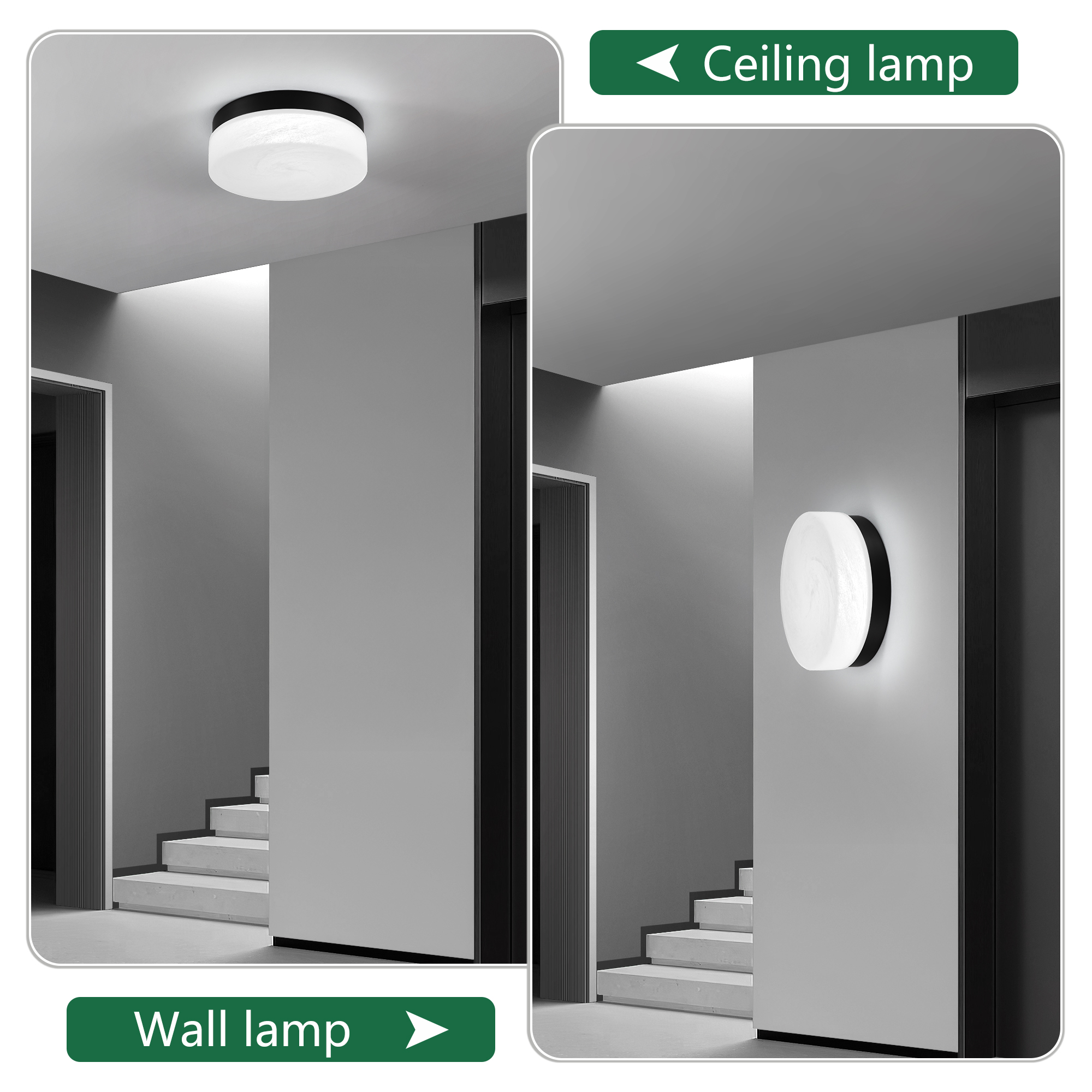12 Inch LED Ceiling Light, 24W Flush Mount Ceiling Light,Round Low Profile Ceiling Lights for Bedroom, Living Room, Dining Room(Black) - Image 3