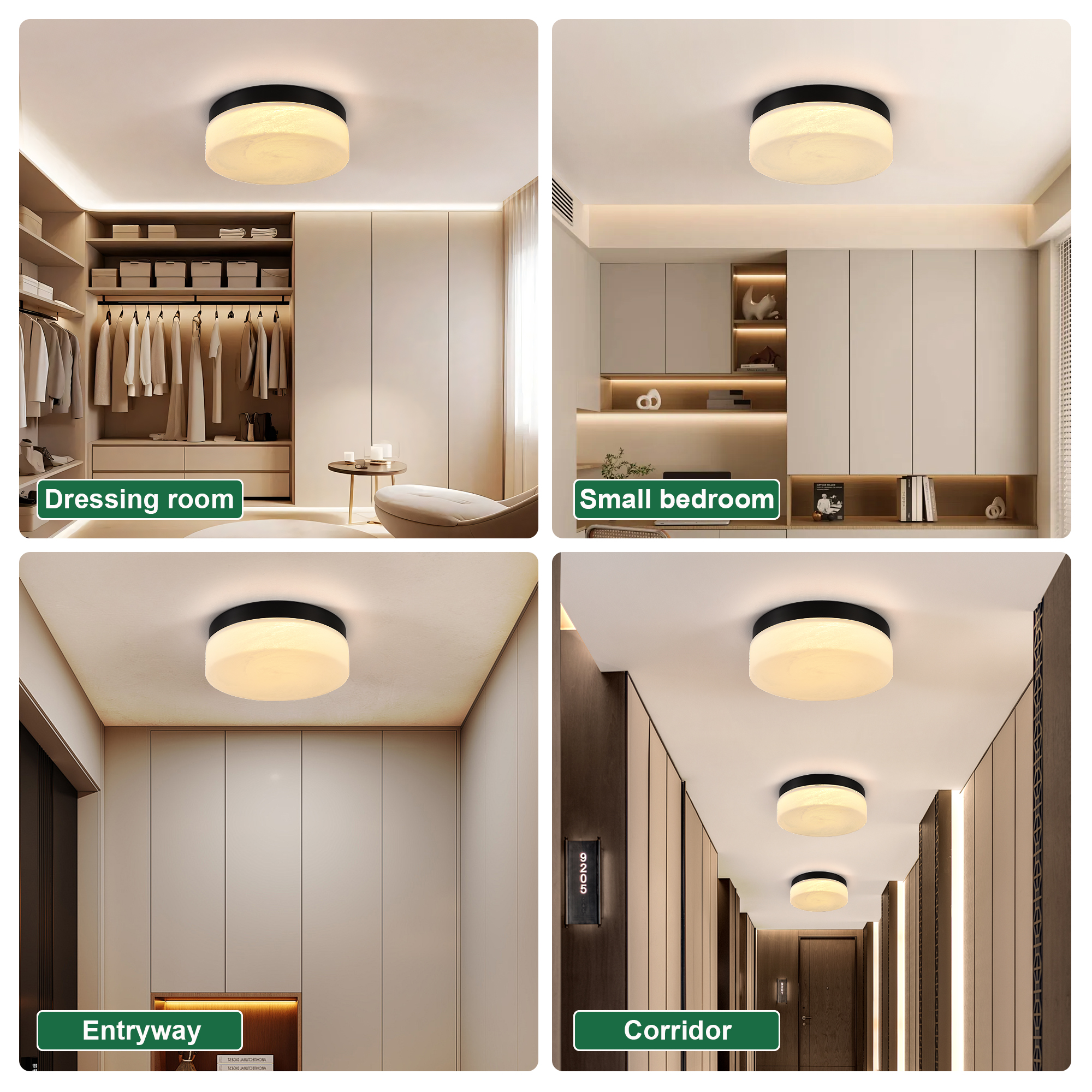 12 Inch LED Ceiling Light, 24W Flush Mount Ceiling Light,Round Low Profile Ceiling Lights for Bedroom, Living Room, Dining Room(Black) - Image 5