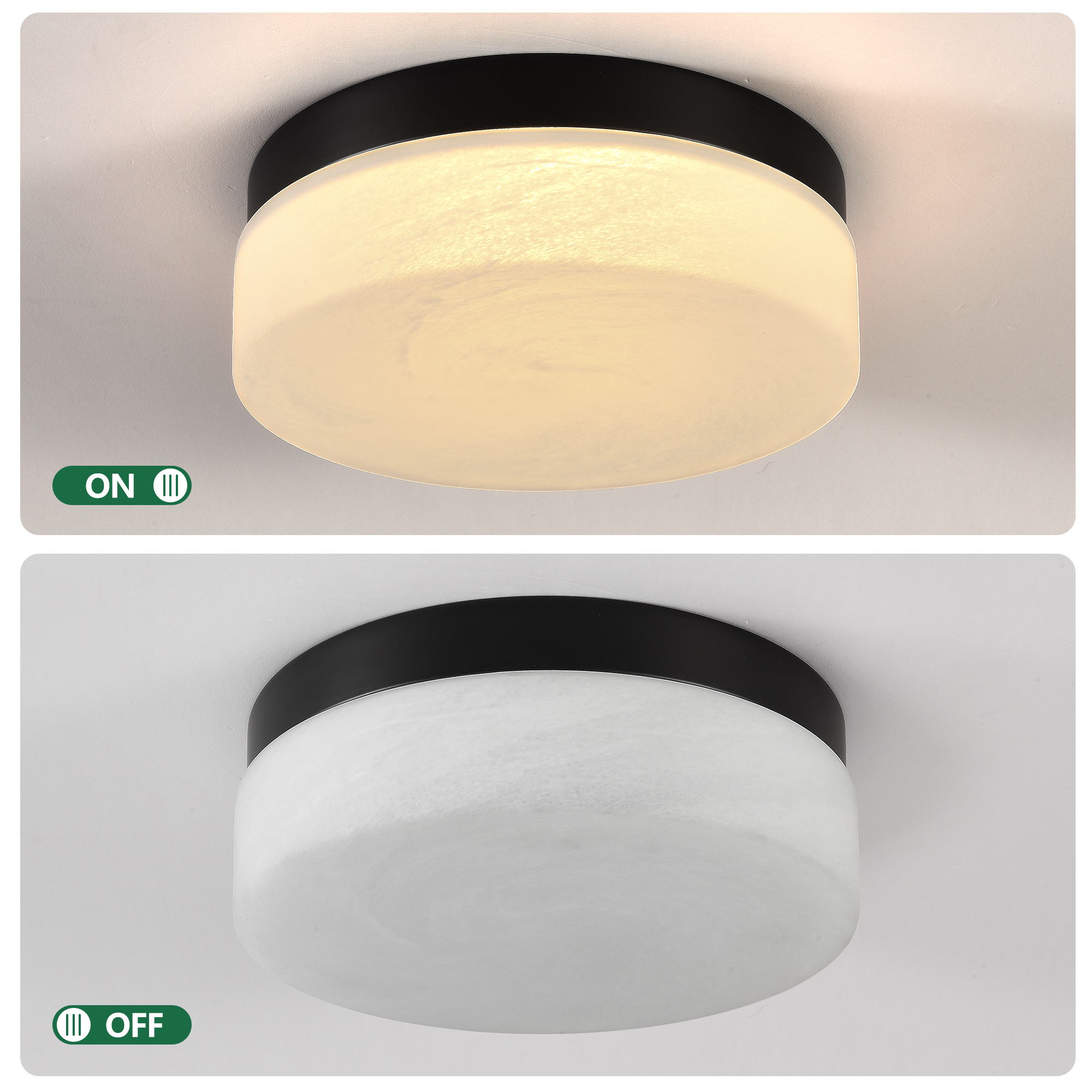 12 Inch LED Ceiling Light, 24W Flush Mount Ceiling Light,Round Low Profile Ceiling Lights for Bedroom, Living Room, Dining Room(Black) - Image 6
