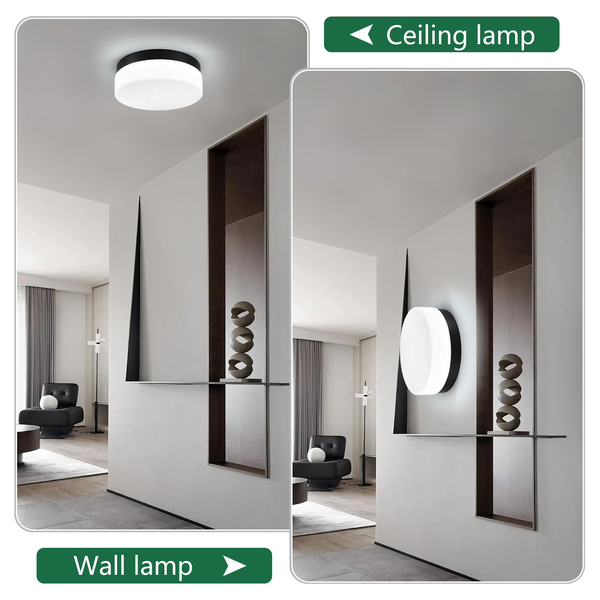 1 PACK LED Flush Mount Ceiling Light Fixture, Modern Kitchen Recessed Ceiling Lamp 24W 12 Inch Closet Round Surface for Bathroom Laundry Bedroom Hallway - Image 3