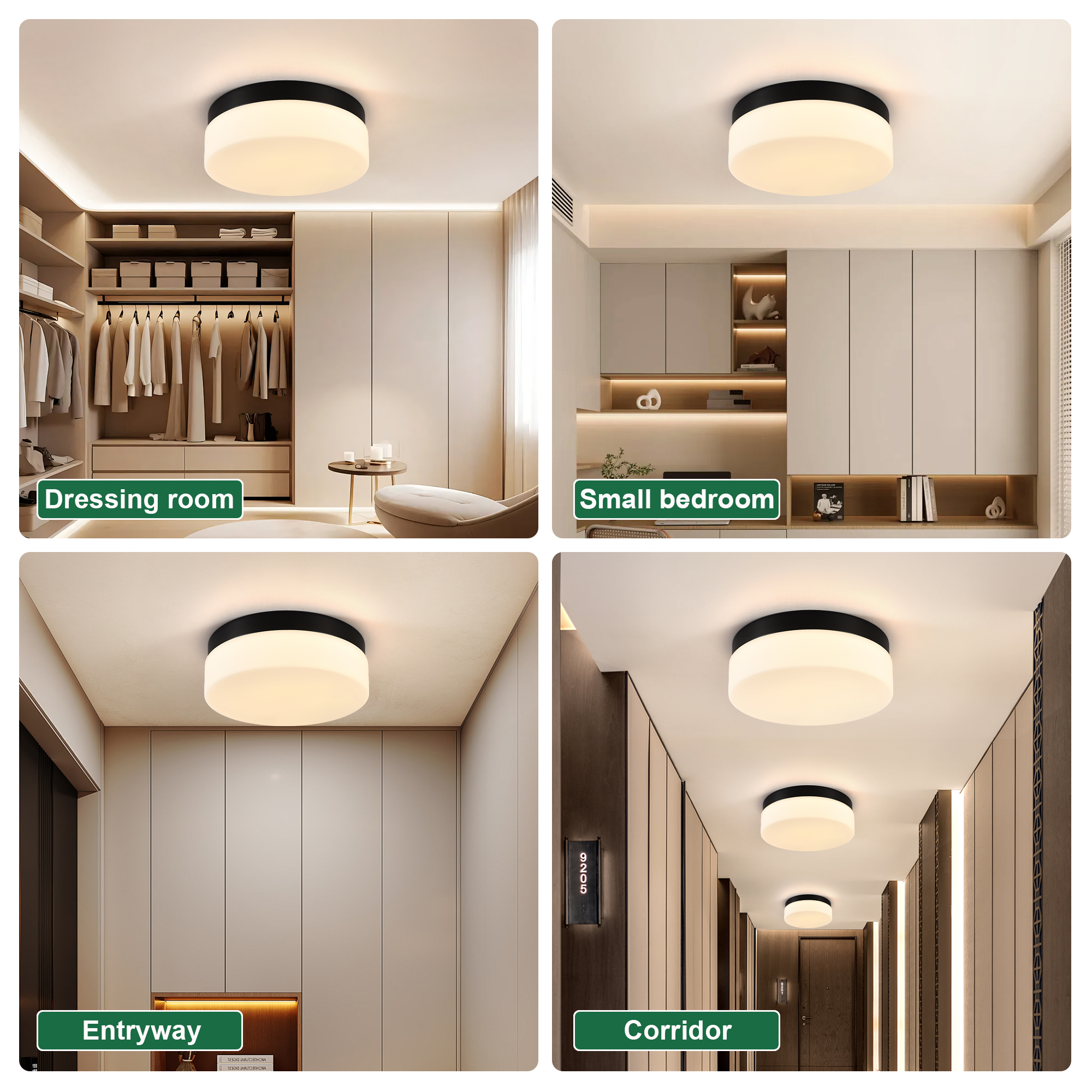 1 PACK LED Flush Mount Ceiling Light Fixture, Modern Kitchen Recessed Ceiling Lamp 24W 12 Inch Closet Round Surface for Bathroom Laundry Bedroom Hallway - Image 4