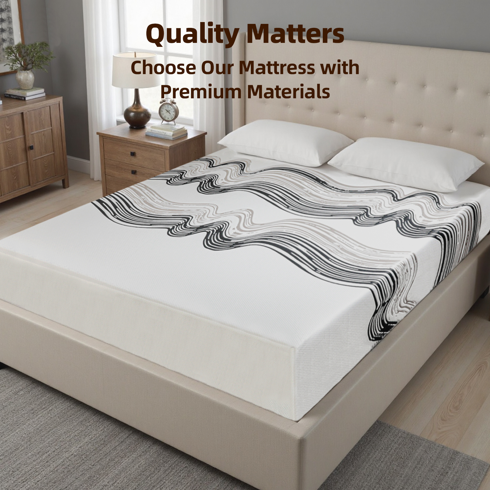 12-Inch King Mattress – Made in Japan - Ultra-Breathable & Sterilizing, High Rebound for Long-Lasting Comfort, Eco-Conscious Material, Sleek Styling Perfect for Modern Bedrooms - Image 3