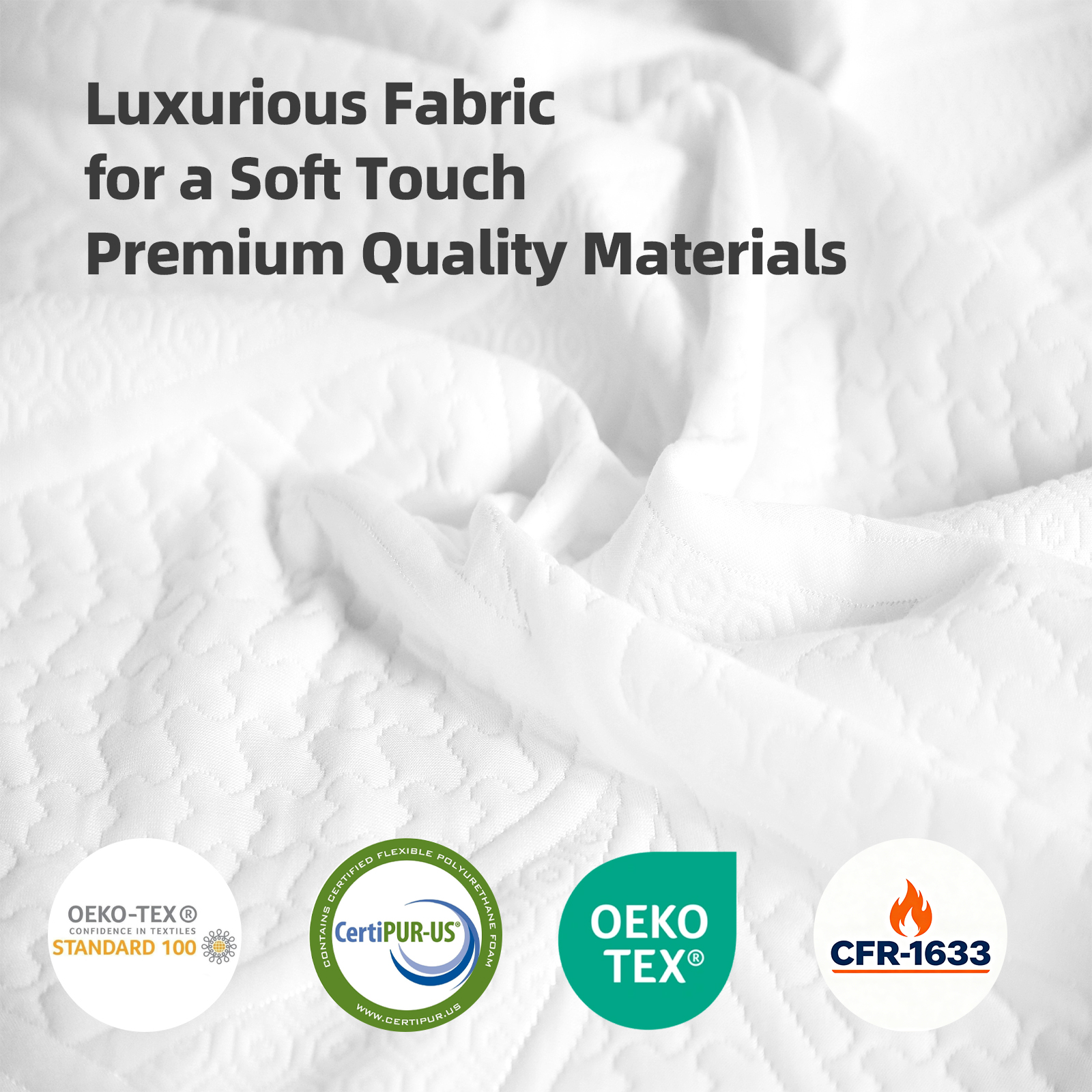 10-Inch Premium FULL Mattress - Premium 4-Layer Foam Sofa & Mattress - Japanese Design & Manufacturing, Ultra-Breathable, Eco-Friendly, Antimicrobial, Ergonomic Zoned Support, CertiPUR-US & OEKO-TEX - Image 6