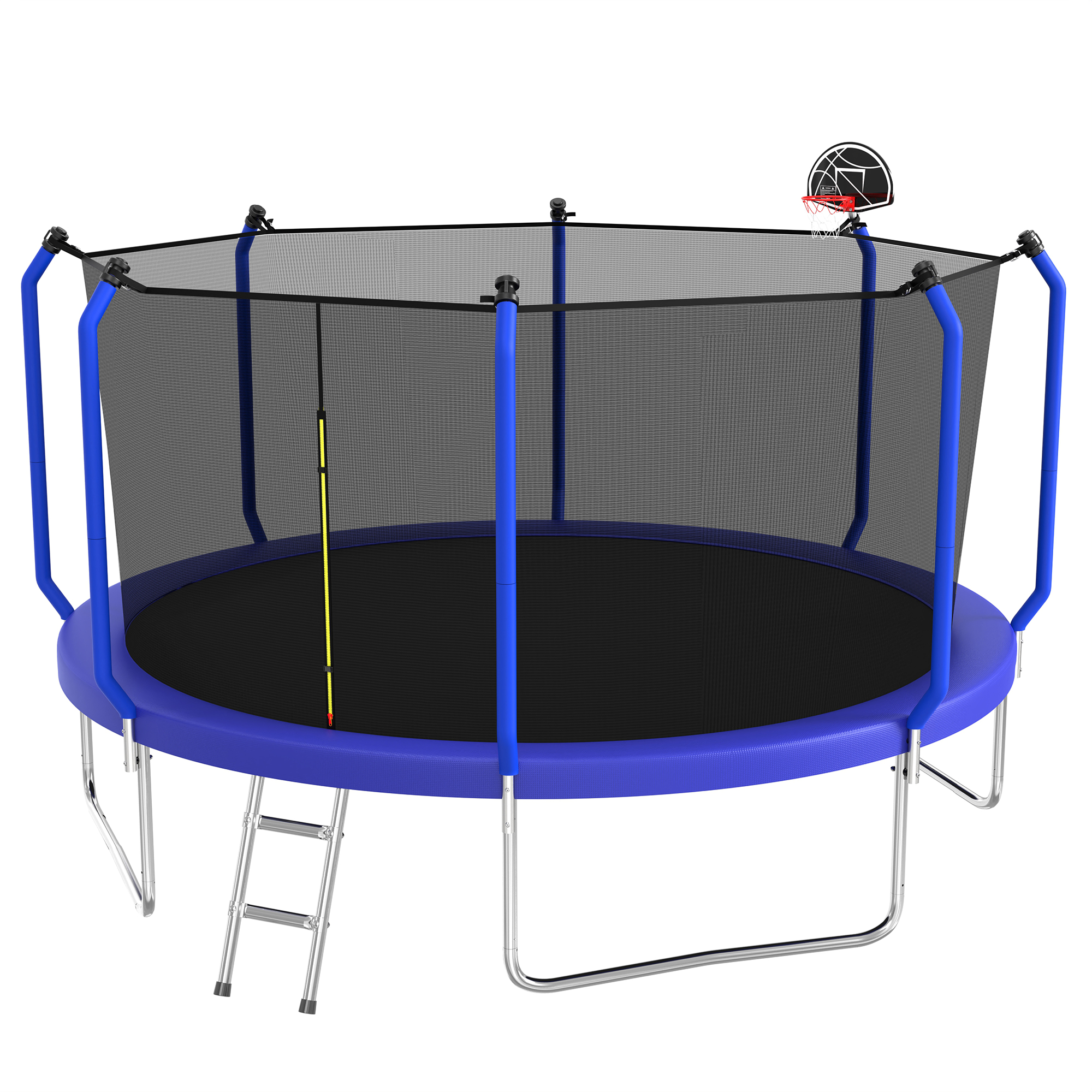 14FT Trampoline with Basketball Hoop, ASTM Approved Reinforced Type Outdoor Trampoline with Enclosure Net - Image 3