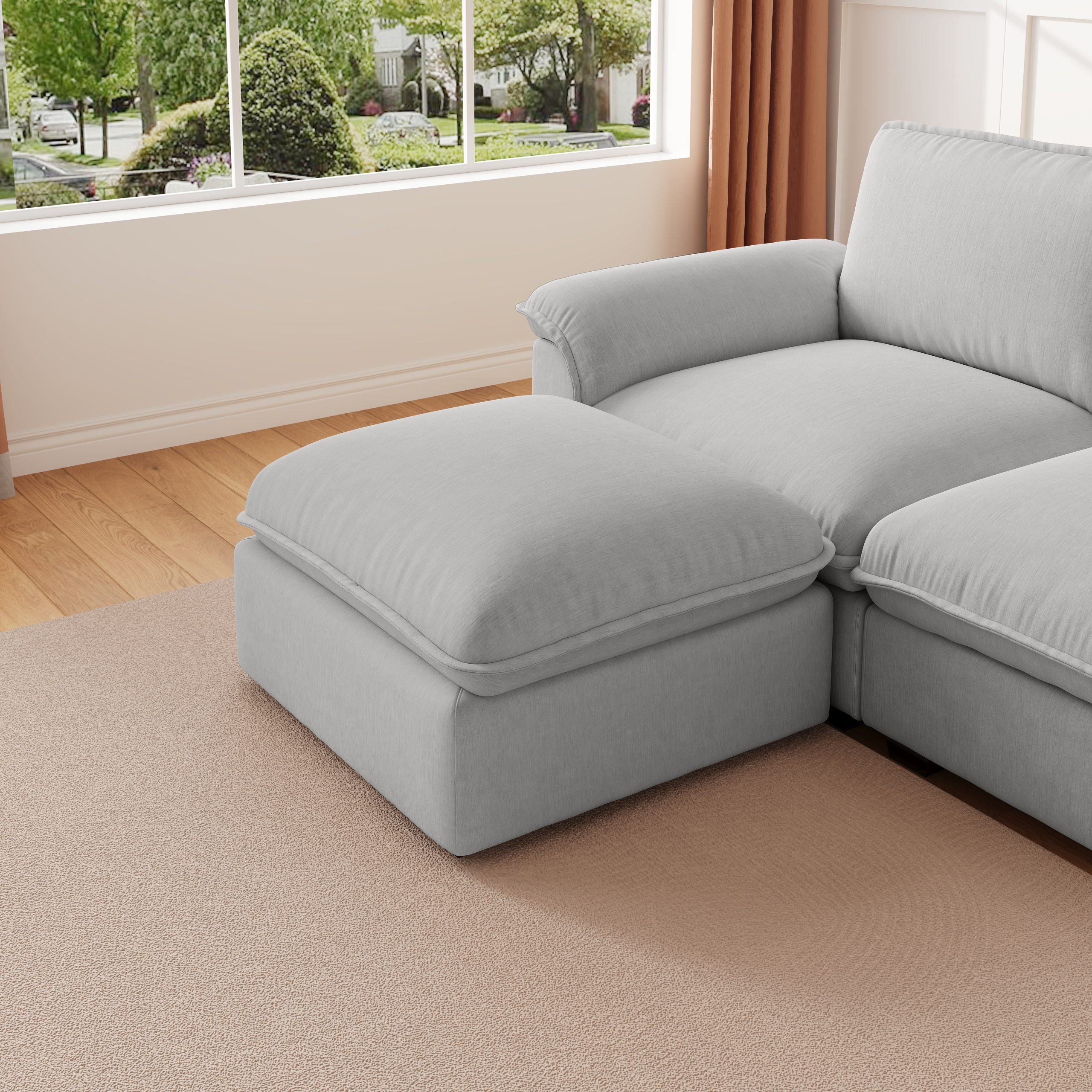 Cloud Couch Sectional for Living Room L Shaped Couch Modular Sectional Sofa Chenille Fabric for Apartment - Image 4