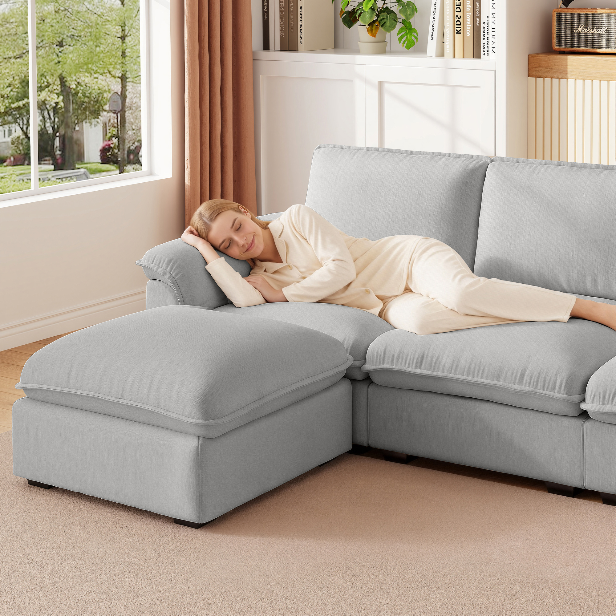 Cloud Couch Sectional for Living Room L Shaped Couch Modular Sectional Sofa Chenille Fabric for Apartment - Image 6