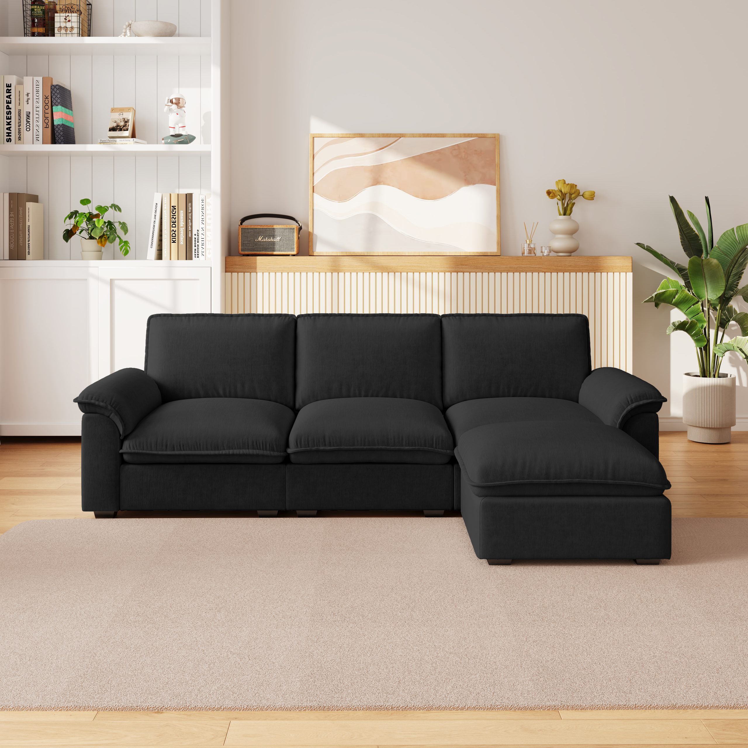 Cloud Couch Sectional for Living Room L Shaped Couch Modular Sectional Sofa Chenille Fabric for Apartment - Image 2