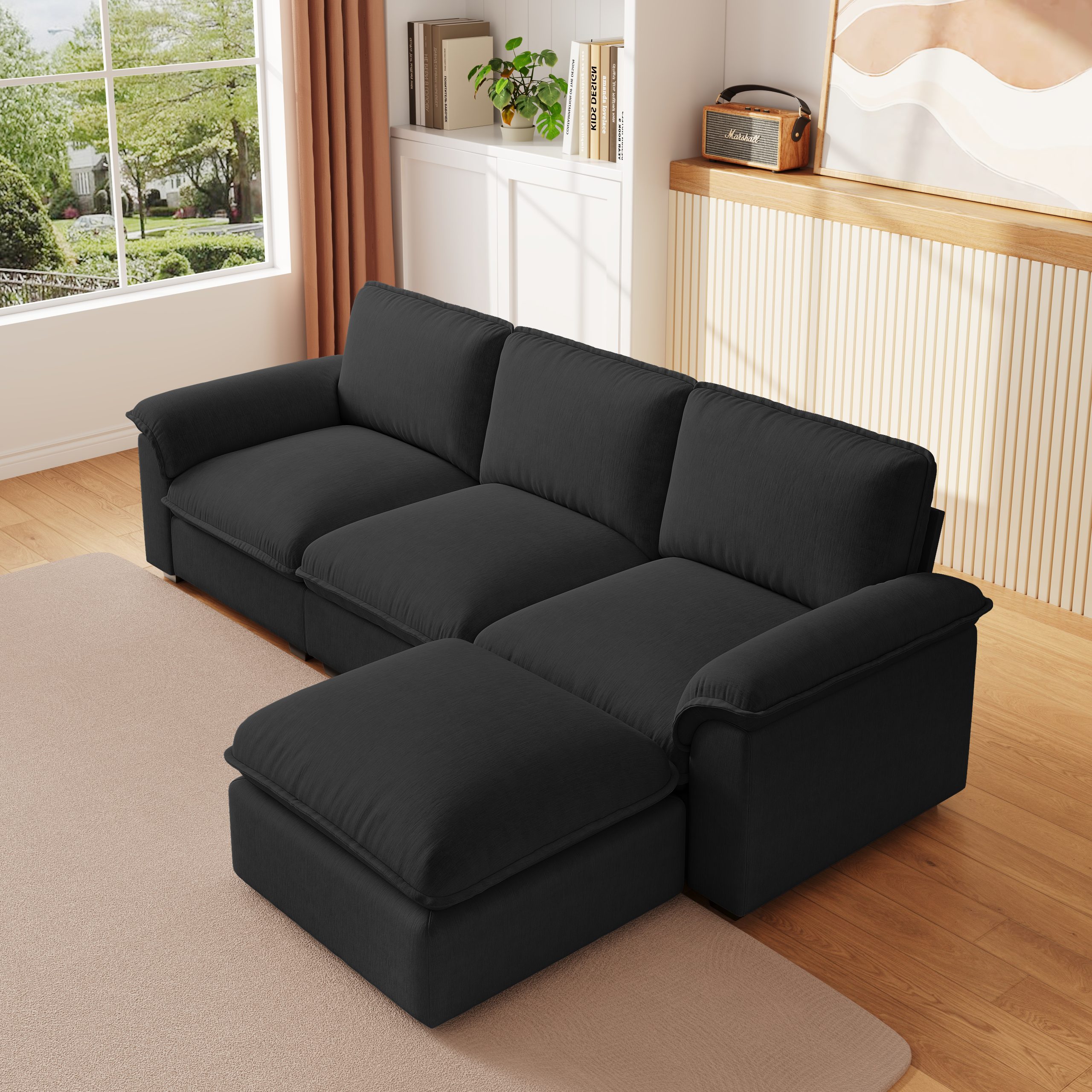 Cloud Couch Sectional for Living Room L Shaped Couch Modular Sectional Sofa Chenille Fabric for Apartment - Image 3
