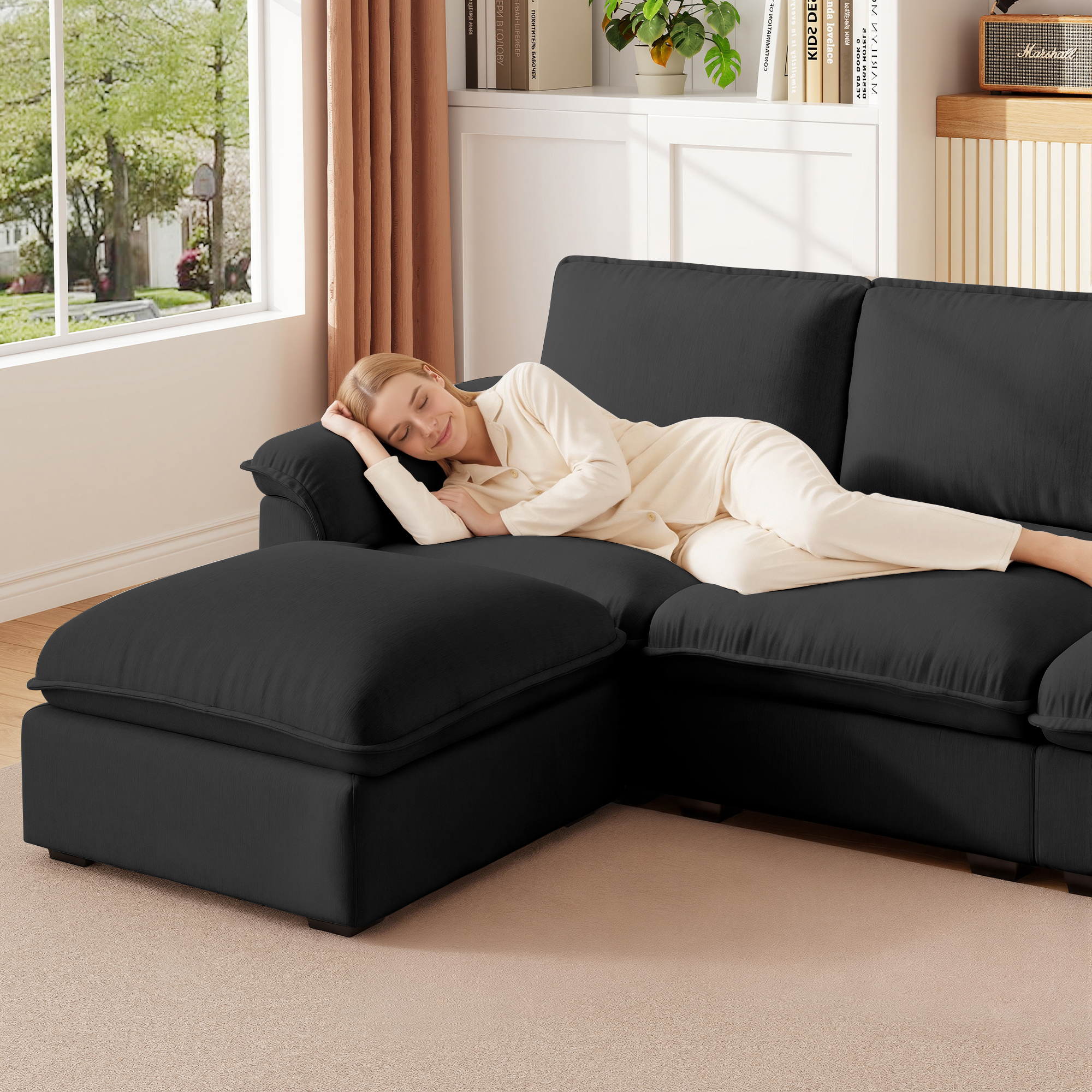 Cloud Couch Sectional for Living Room L Shaped Couch Modular Sectional Sofa Chenille Fabric for Apartment - Image 6