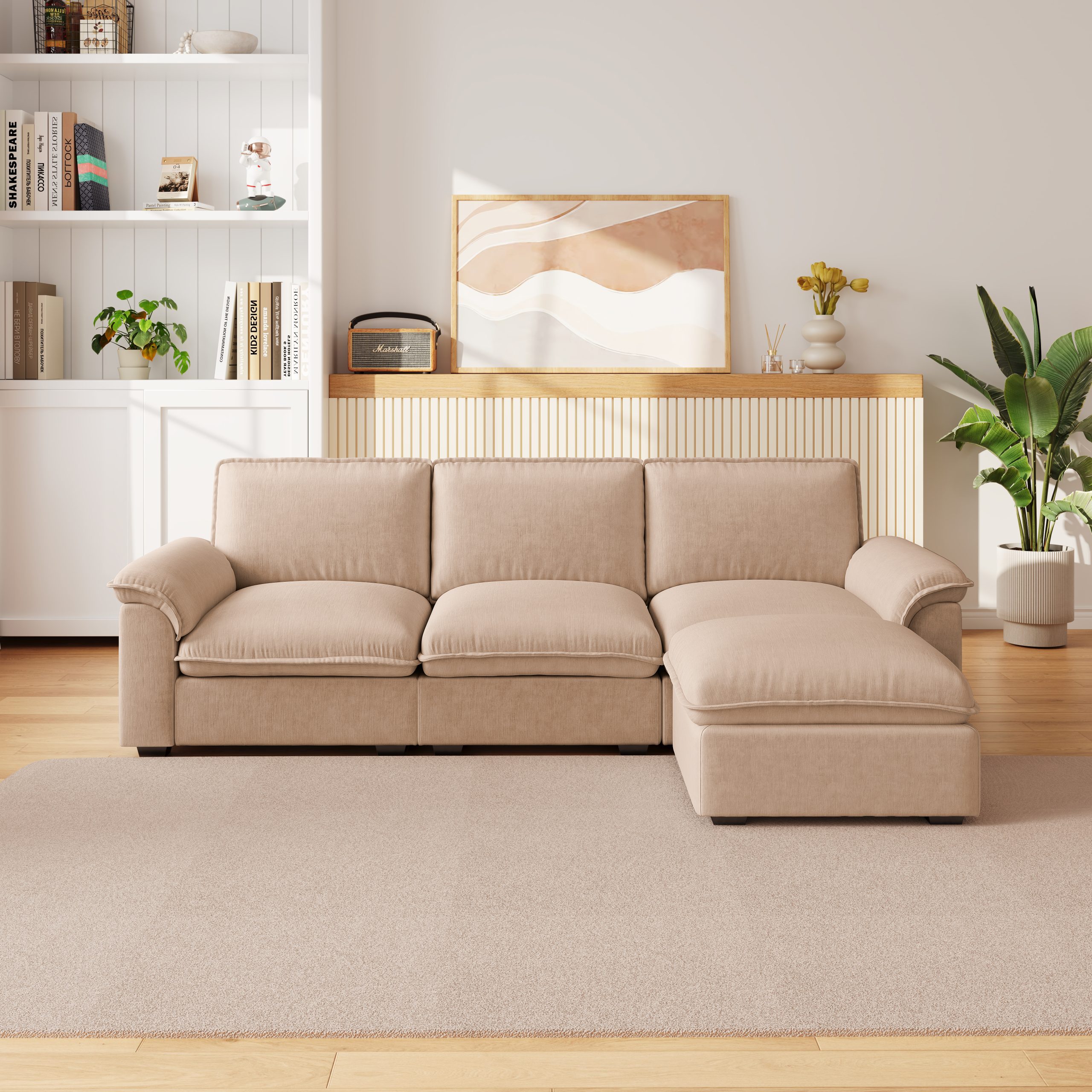 Cloud Couch Sectional for Living Room L Shaped Couch Modular Sectional Sofa Chenille Fabric for Apartment - Image 2