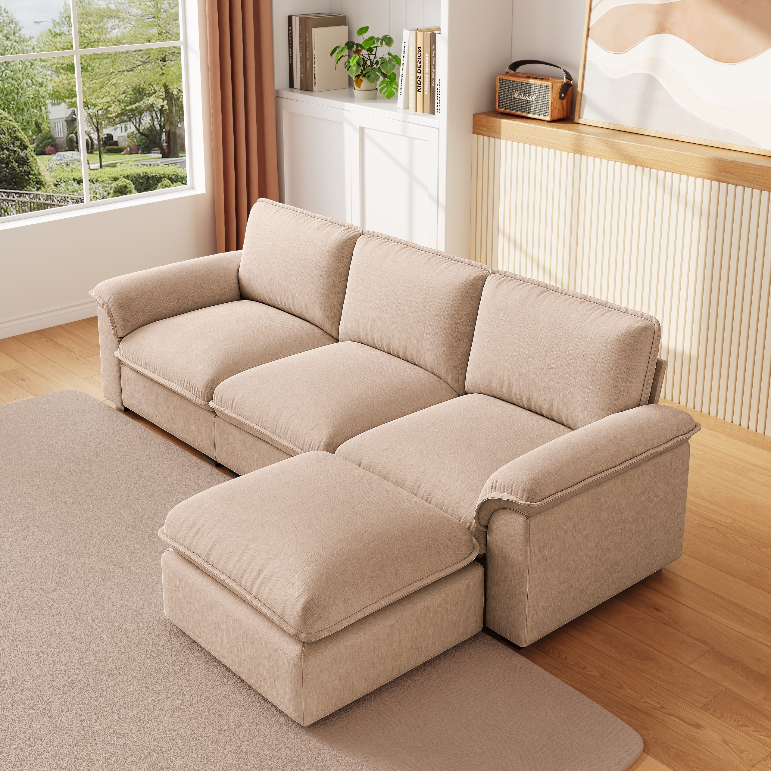 Cloud Couch Sectional for Living Room L Shaped Couch Modular Sectional Sofa Chenille Fabric for Apartment - Image 3