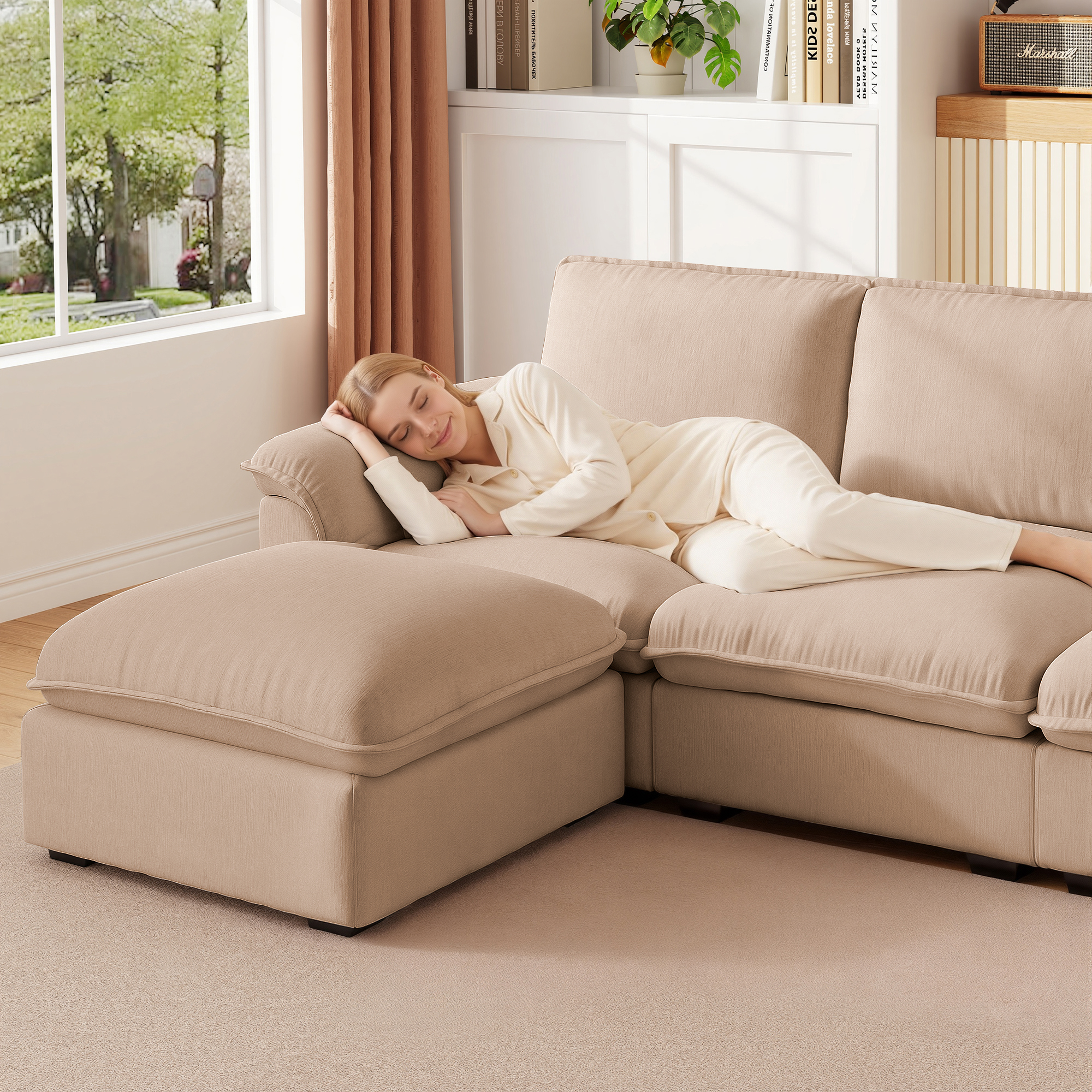 Cloud Couch Sectional for Living Room L Shaped Couch Modular Sectional Sofa Chenille Fabric for Apartment - Image 6