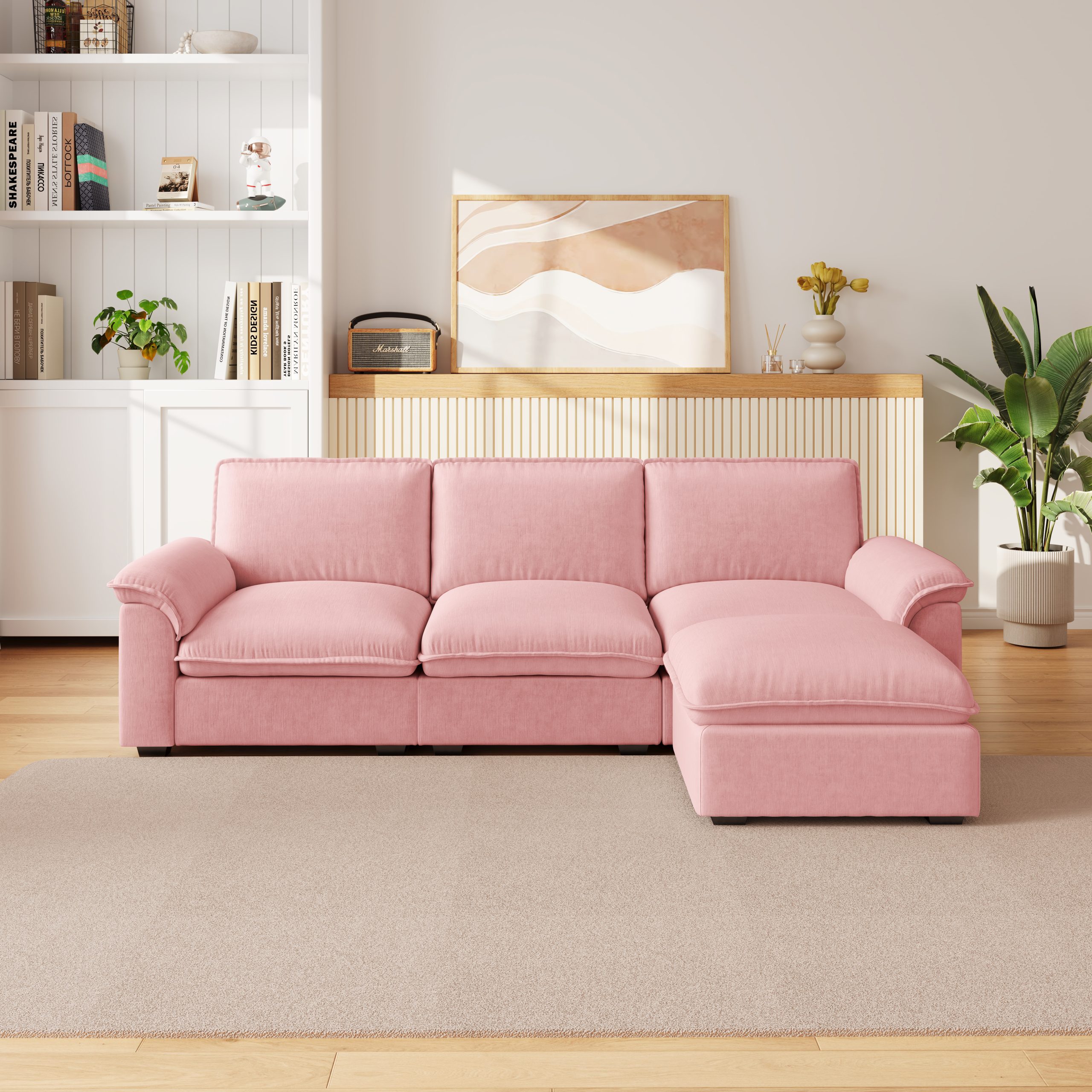 Cloud Couch Sectional for Living Room L Shaped Couch Modular Sectional Sofa Chenille Fabric for Apartment - Image 2