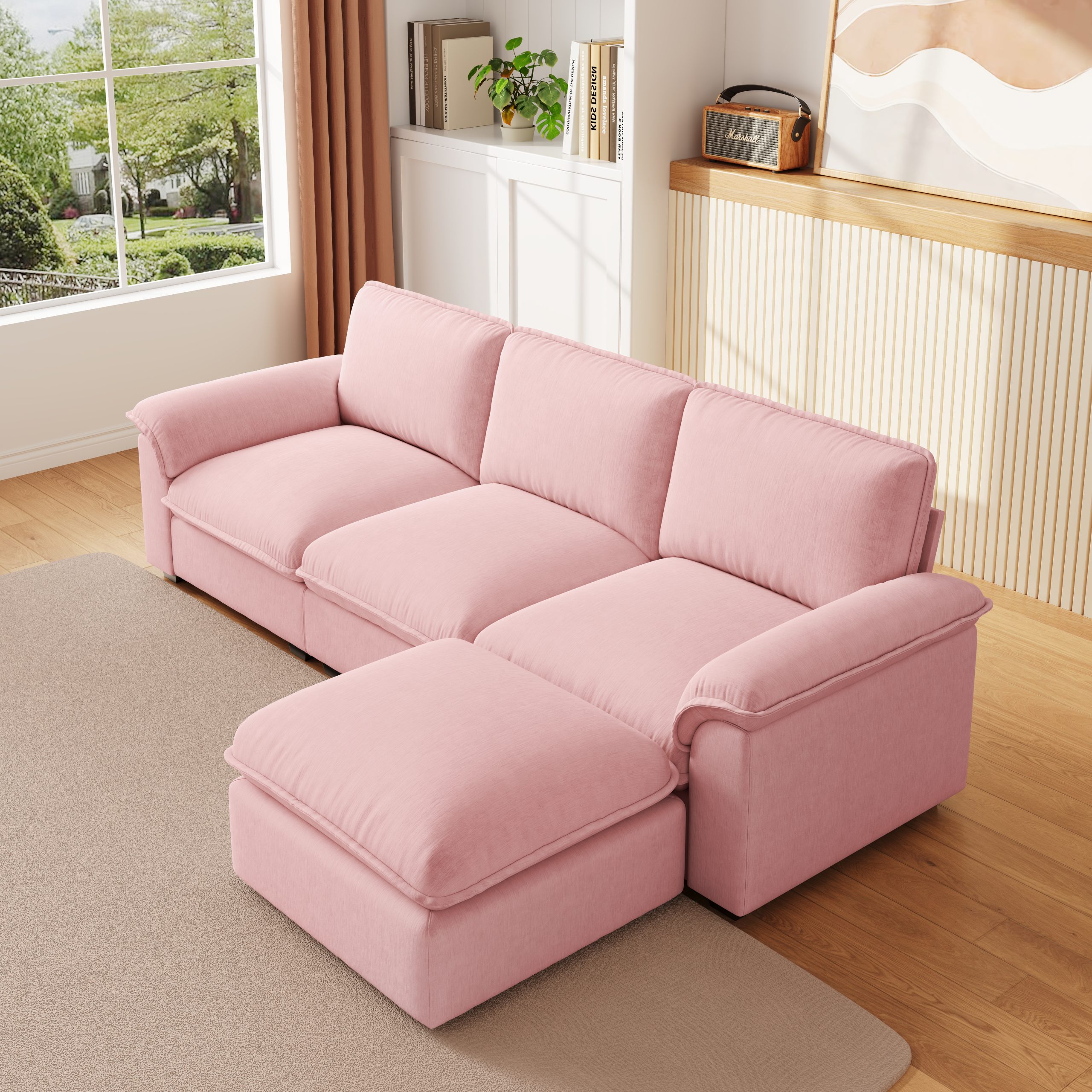 Cloud Couch Sectional for Living Room L Shaped Couch Modular Sectional Sofa Chenille Fabric for Apartment - Image 3