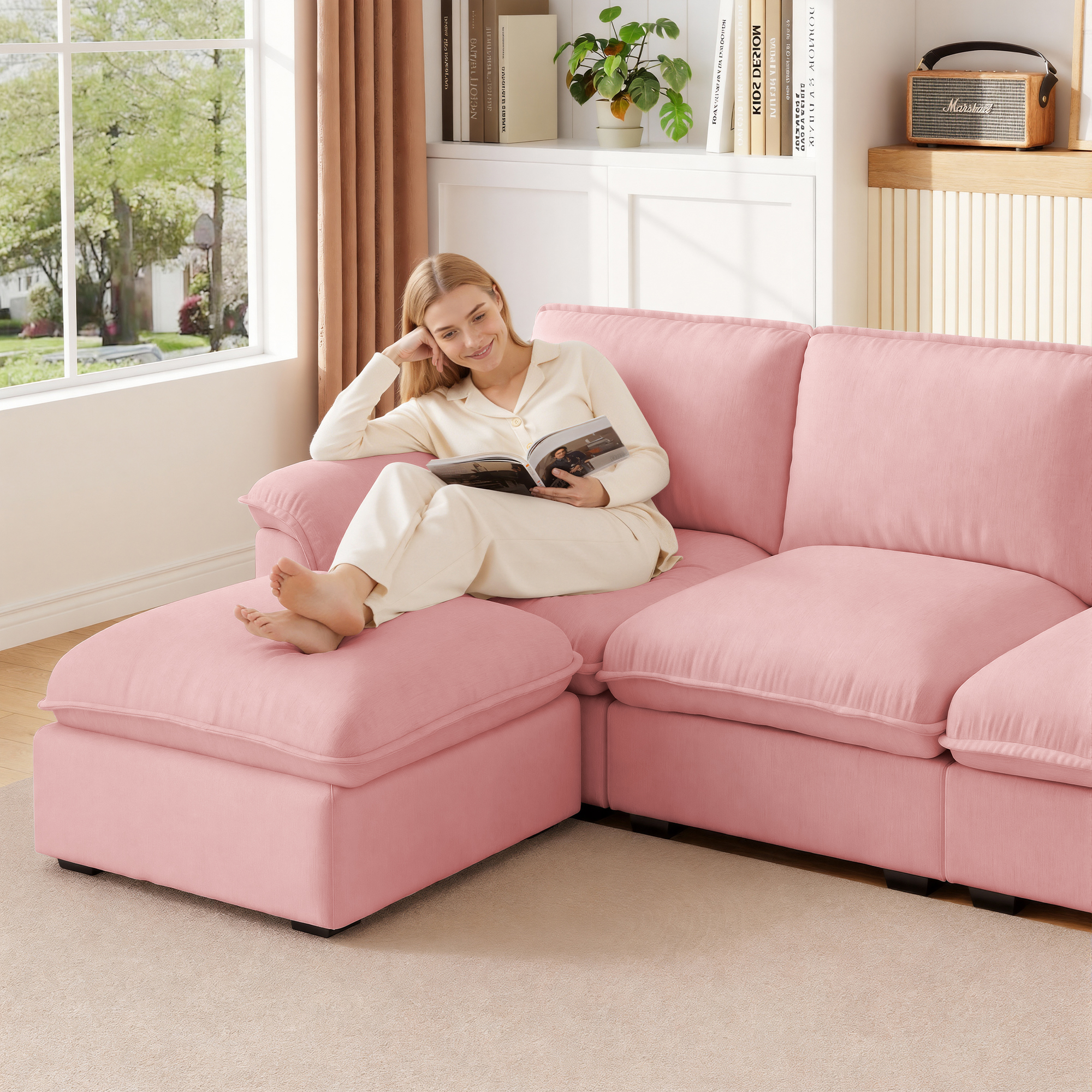 Cloud Couch Sectional for Living Room L Shaped Couch Modular Sectional Sofa Chenille Fabric for Apartment - Image 5