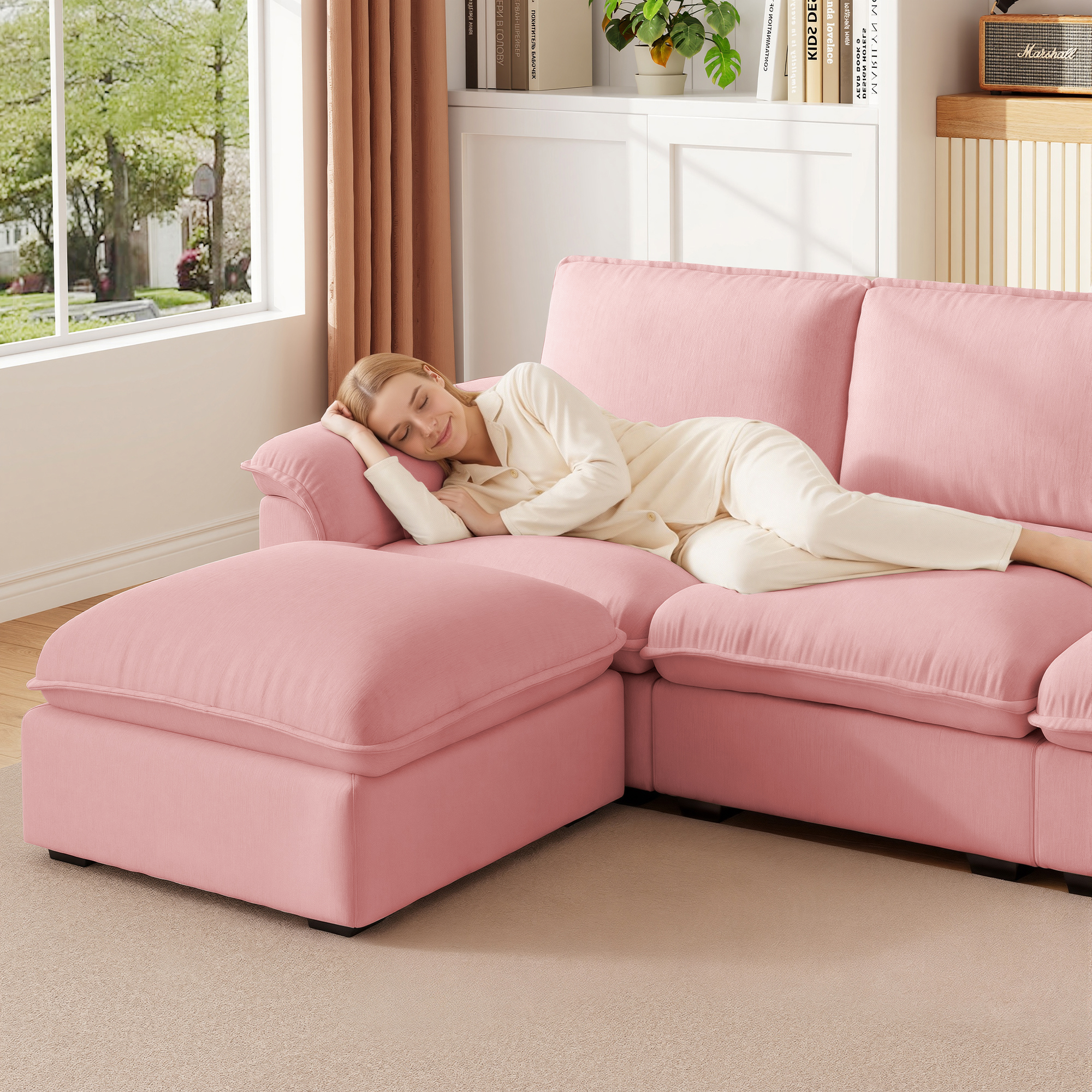 Cloud Couch Sectional for Living Room L Shaped Couch Modular Sectional Sofa Chenille Fabric for Apartment - Image 6