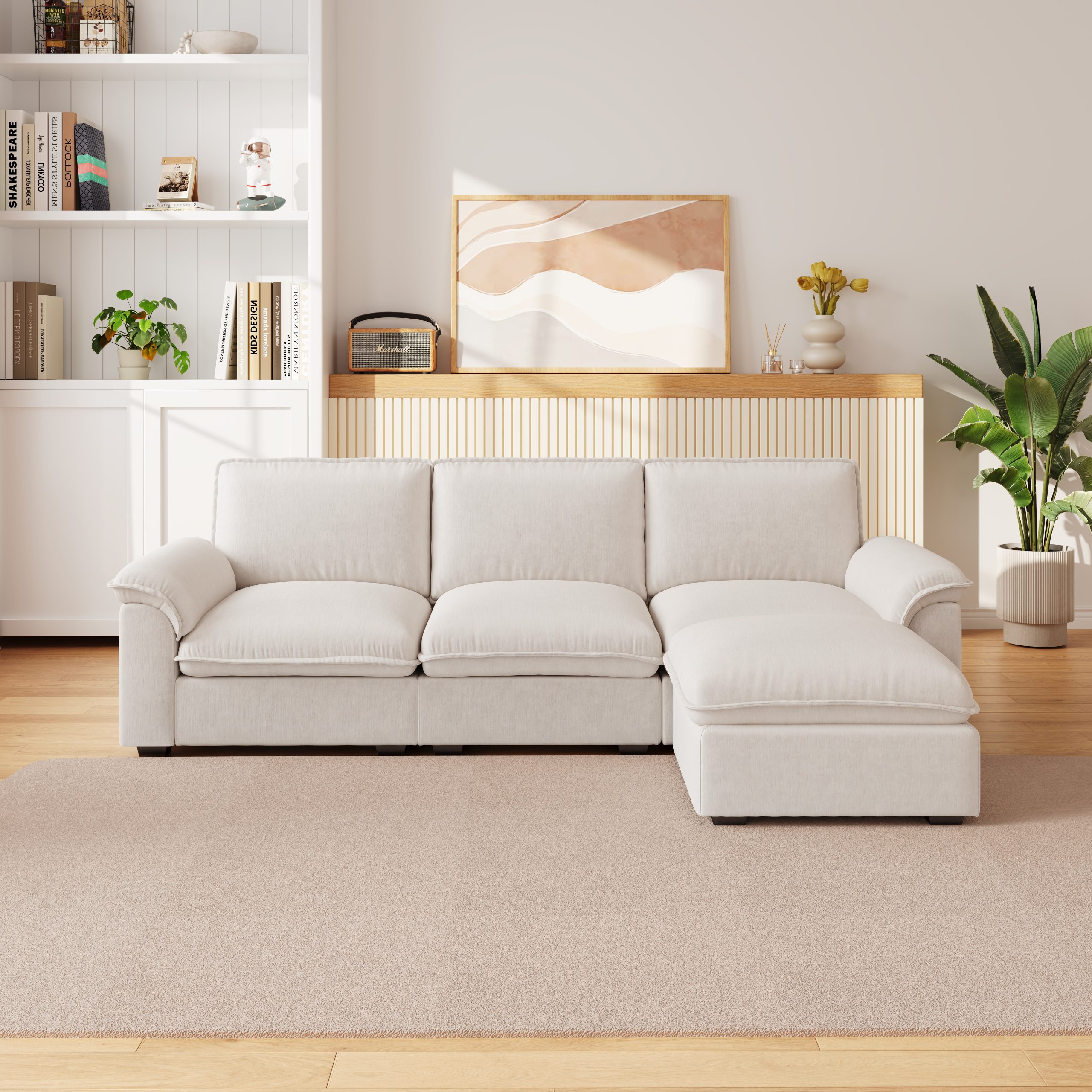 Cloud Couch Sectional for Living Room L Shaped Couch Modular Sectional Sofa Chenille Fabric for Apartment - Image 2