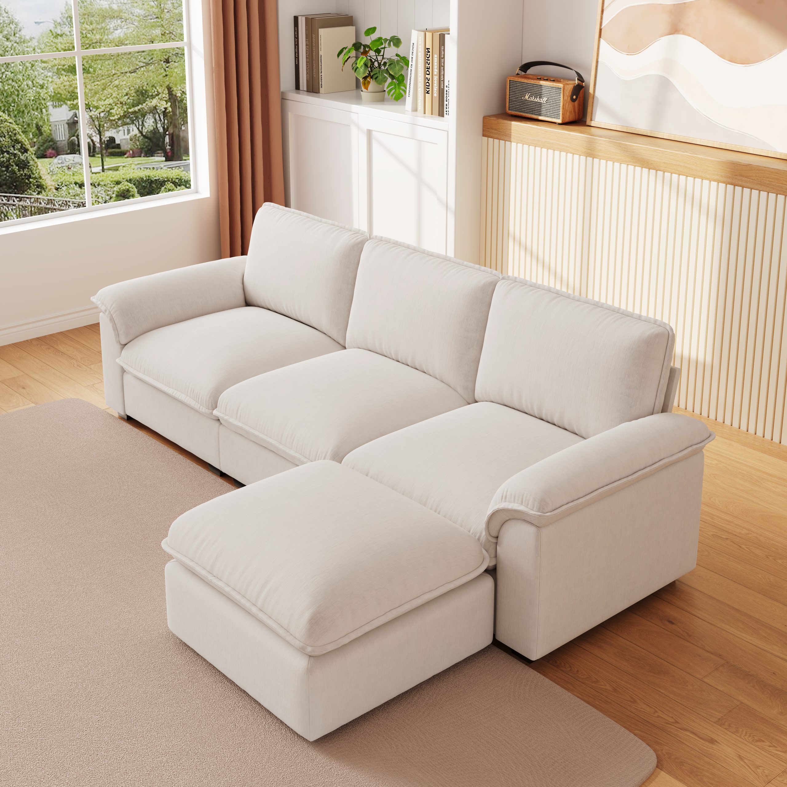 Cloud Couch Sectional for Living Room L Shaped Couch Modular Sectional Sofa Chenille Fabric for Apartment - Image 3