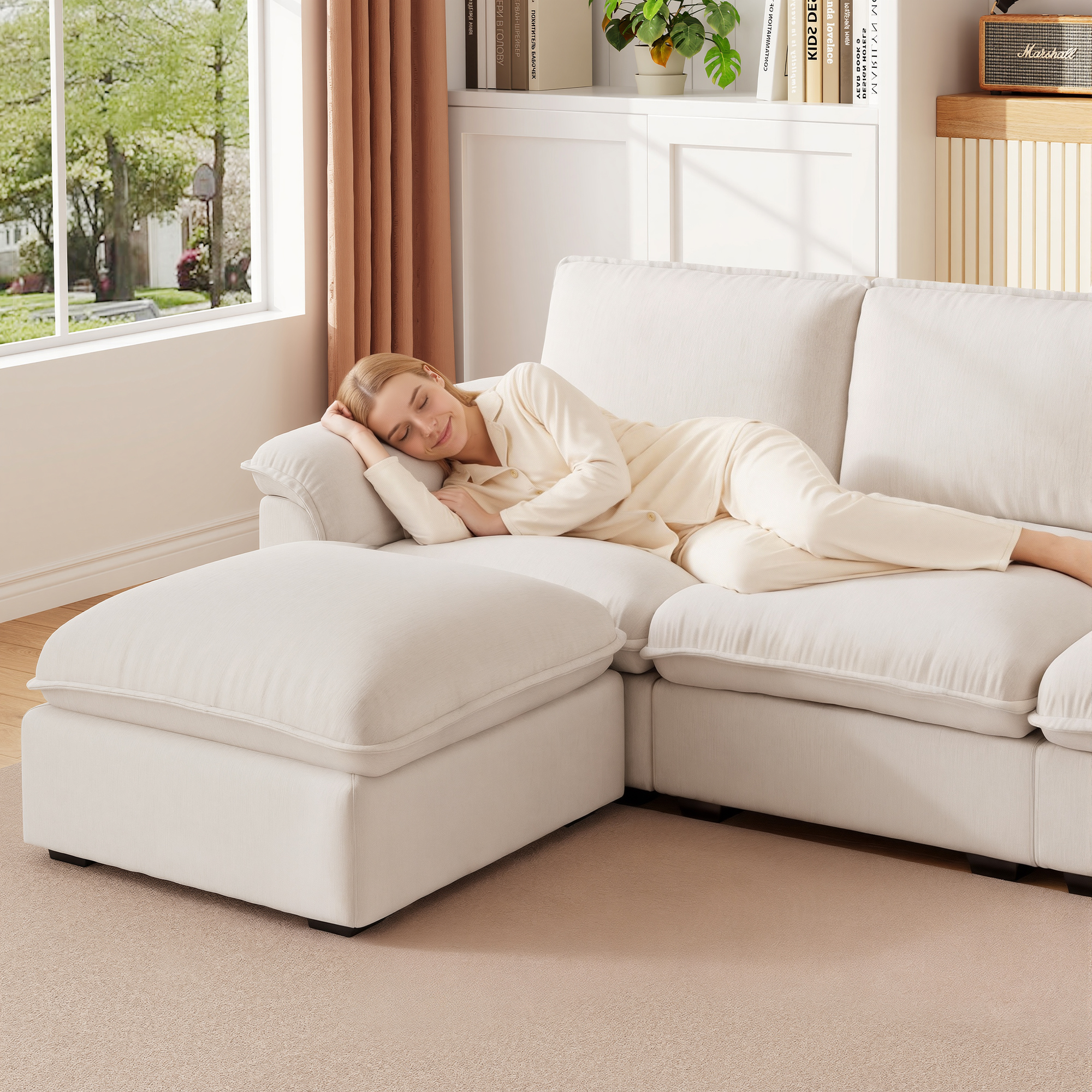 Cloud Couch Sectional for Living Room L Shaped Couch Modular Sectional Sofa Chenille Fabric for Apartment - Image 6