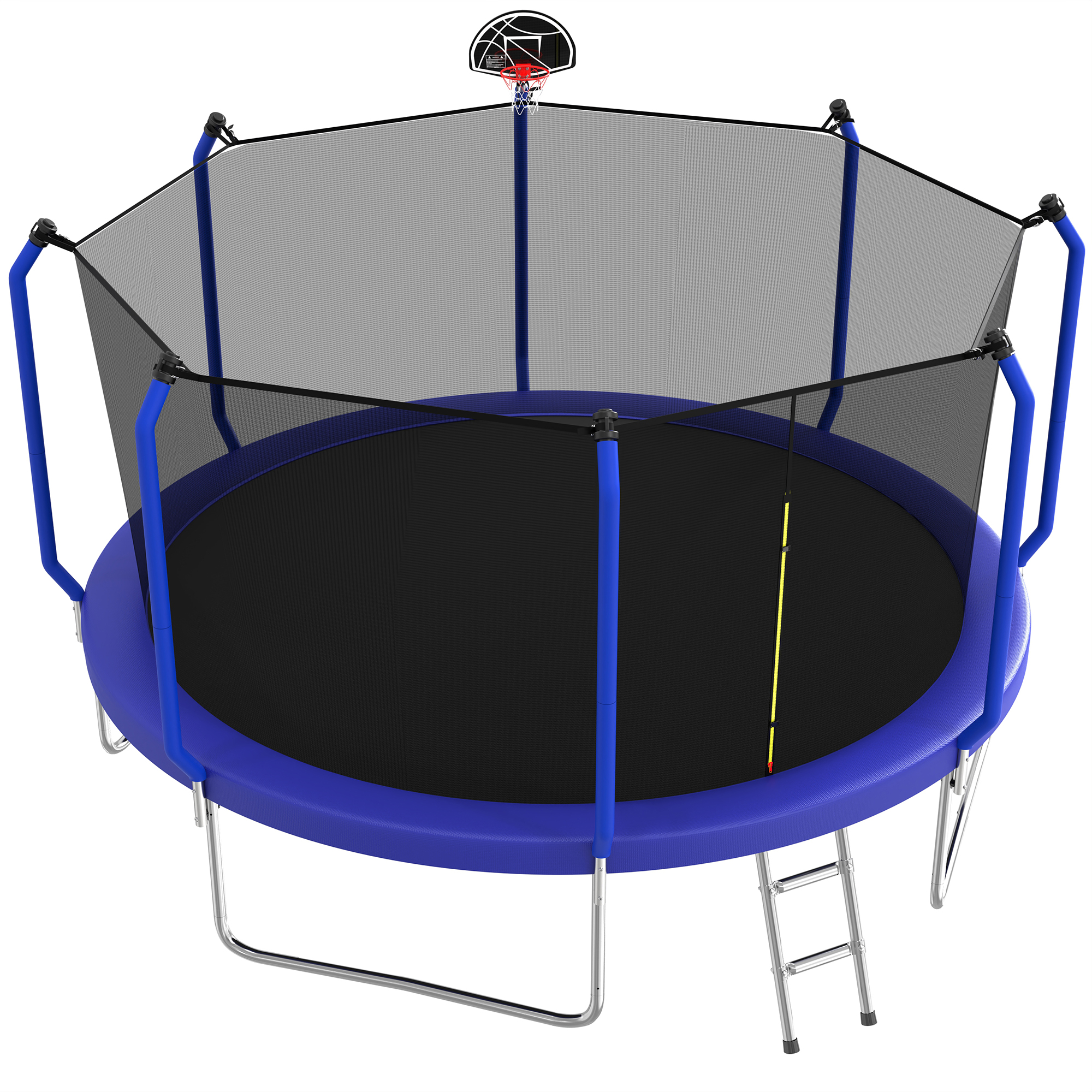 14FT Trampoline with Basketball Hoop, ASTM Approved Reinforced Type Outdoor Trampoline with Enclosure Net - Image 4