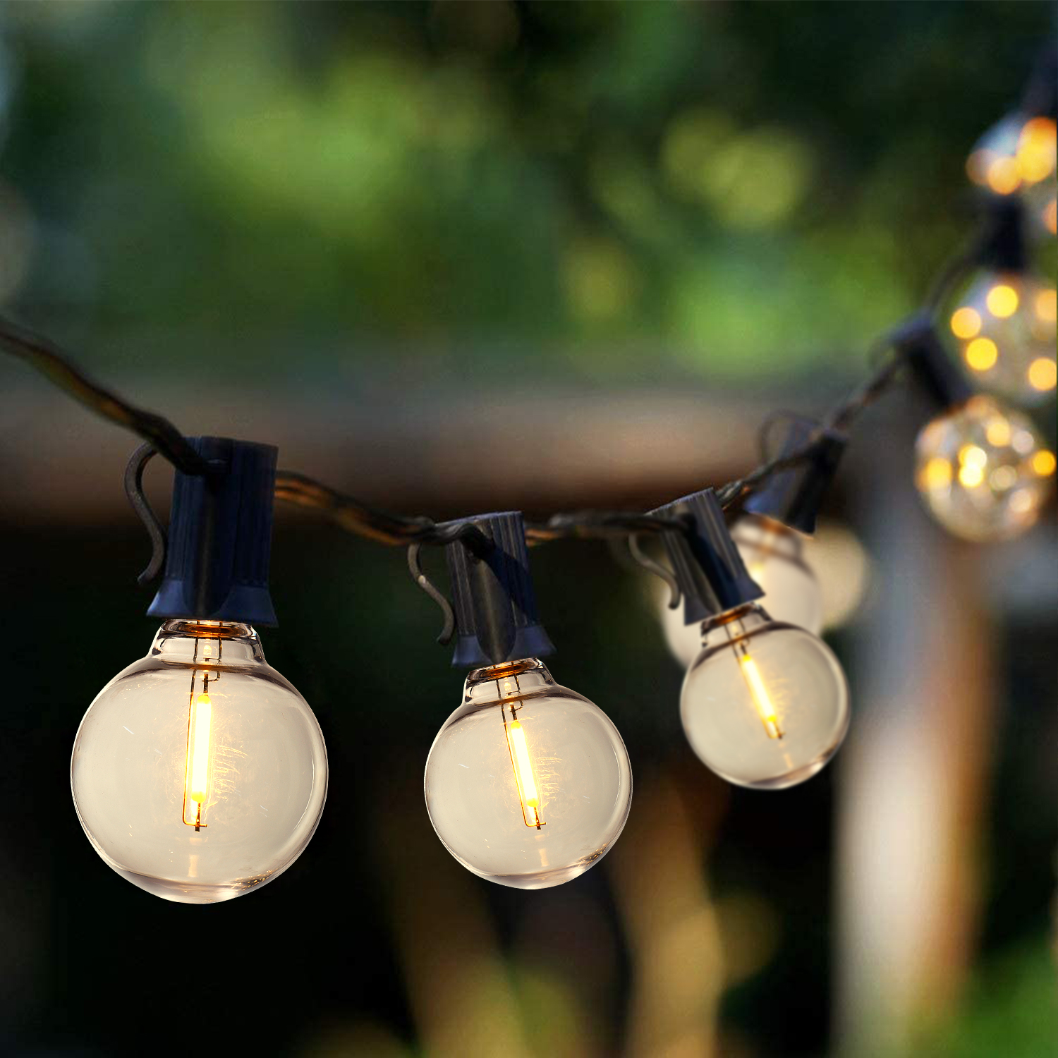 197FT LED Outdoor String Lights, Plug-in Waterproof Patio Lights with 100 Shatterproof Bulbs, Warm White Outdoor Hanging Light Decor for Backyard Deck Garden Bistro Porch Party - Image 3