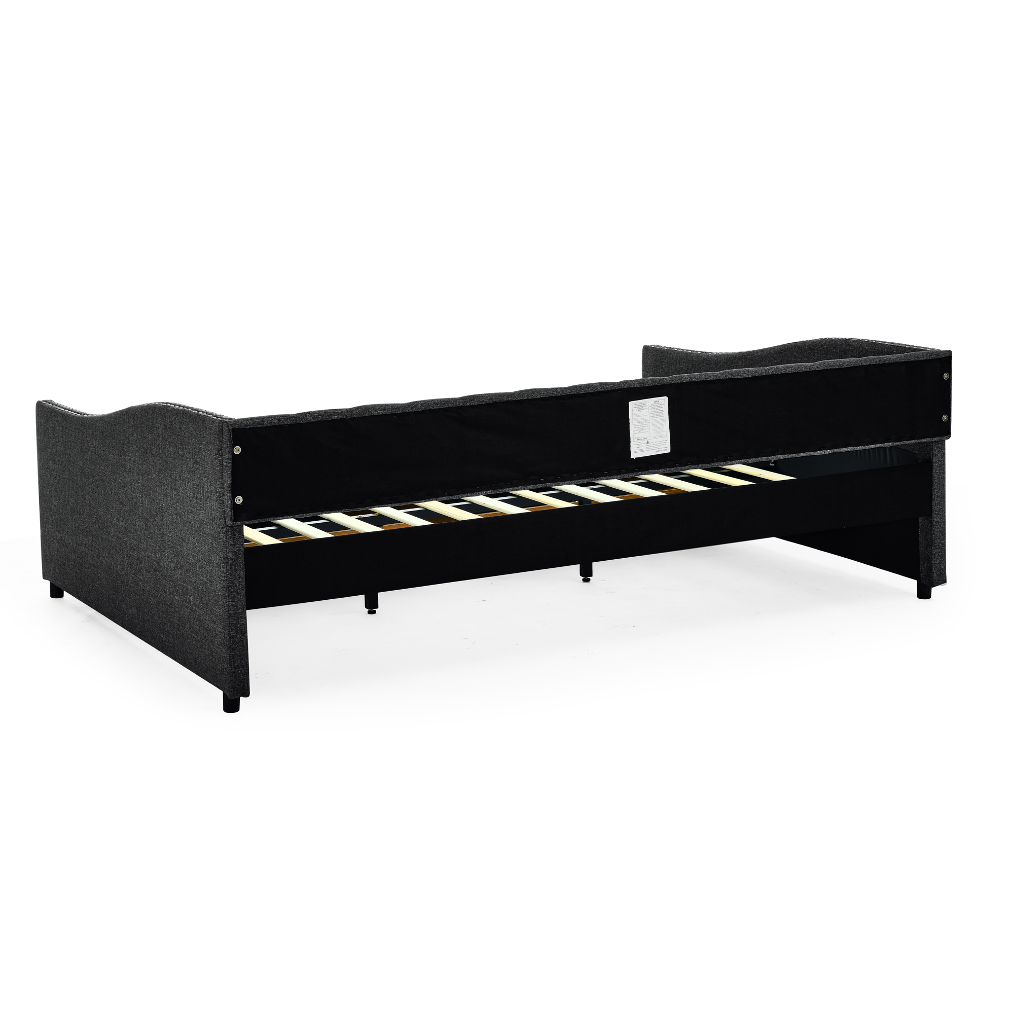 Queen Size Daybed with Drawers Upholstered Tufted Sofa Bed,,with Button on Back and Copper Nail on Waved Shape Arms(84.5"x63.5"x26.5") (OLD SKU: W1413S00034) - Image 5