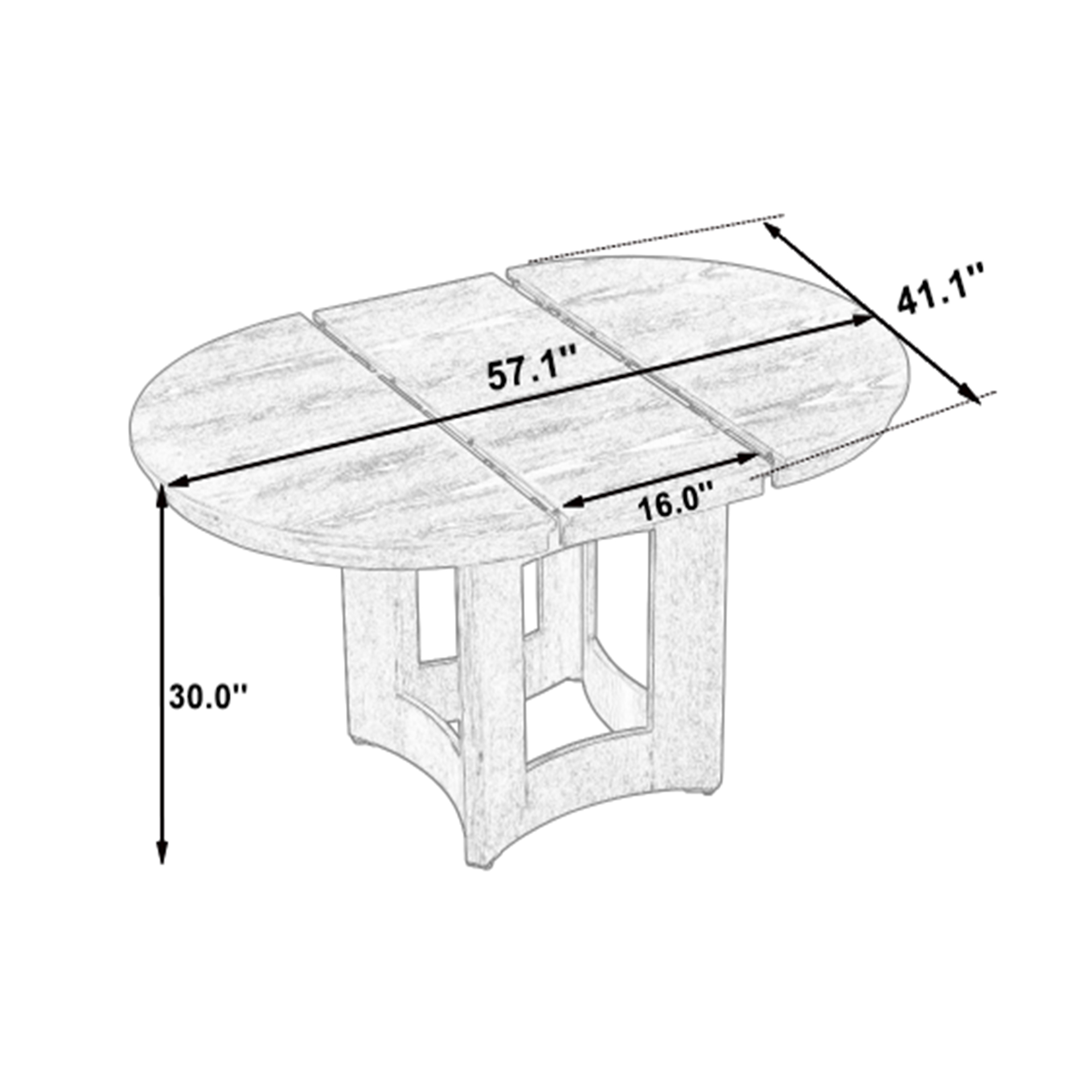 TOPMAX Farmhouse Extendable Round Dining Table with 16inch Removable Leaf for Small Places, Espresso - Image 5