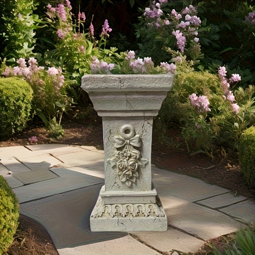 Garden Decorative Column, 12"Retro Elegant White Ancient Greek Style Roman Column, Suitable for Garden Decoration, Suitable for Weddings And Dining Tables, Multifunctional Indoor/outdoor Use, Perfect - Image 2