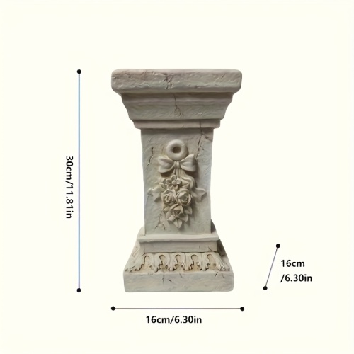 Garden Decorative Column, 12"Retro Elegant White Ancient Greek Style Roman Column, Suitable for Garden Decoration, Suitable for Weddings And Dining Tables, Multifunctional Indoor/outdoor Use, Perfect - Image 3