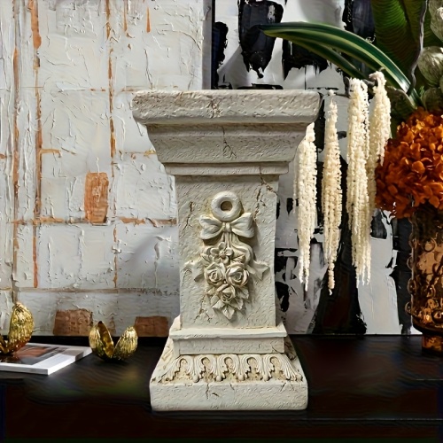 Garden Decorative Column, 12"Retro Elegant White Ancient Greek Style Roman Column, Suitable for Garden Decoration, Suitable for Weddings And Dining Tables, Multifunctional Indoor/outdoor Use, Perfect - Image 4