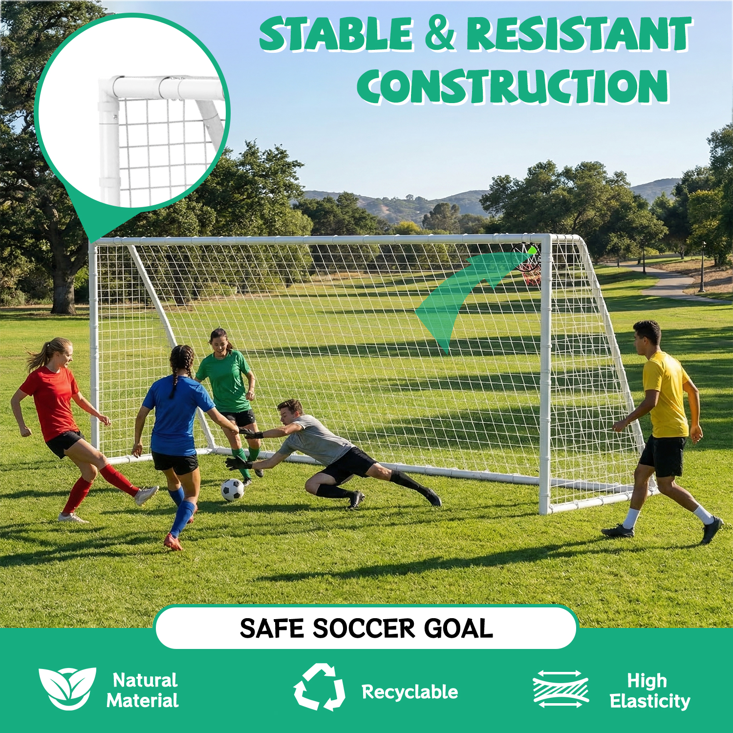 7X16FT Soccer Goal for Backyard Kids Portable Soccer Net with High-Strength Nets - Image 5