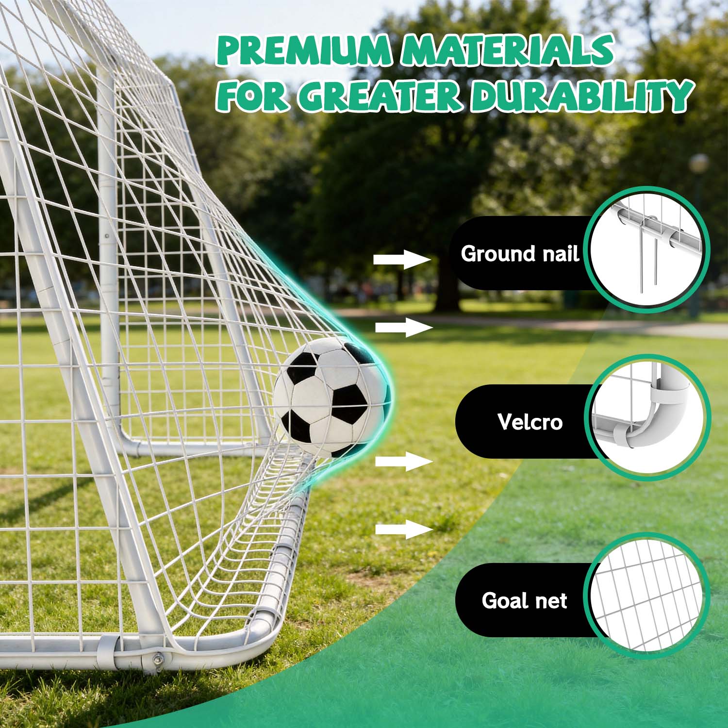 6X8FT Soccer Goal for Backyard Kids Portable Soccer Net with High-Strength Nets - Image 5