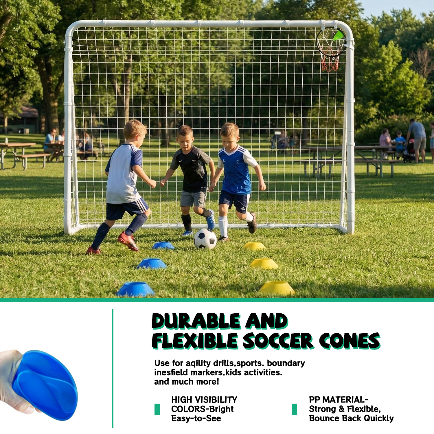 6X8FT Soccer Goal for Backyard Kids Portable Soccer Net with High-Strength Nets - Image 6
