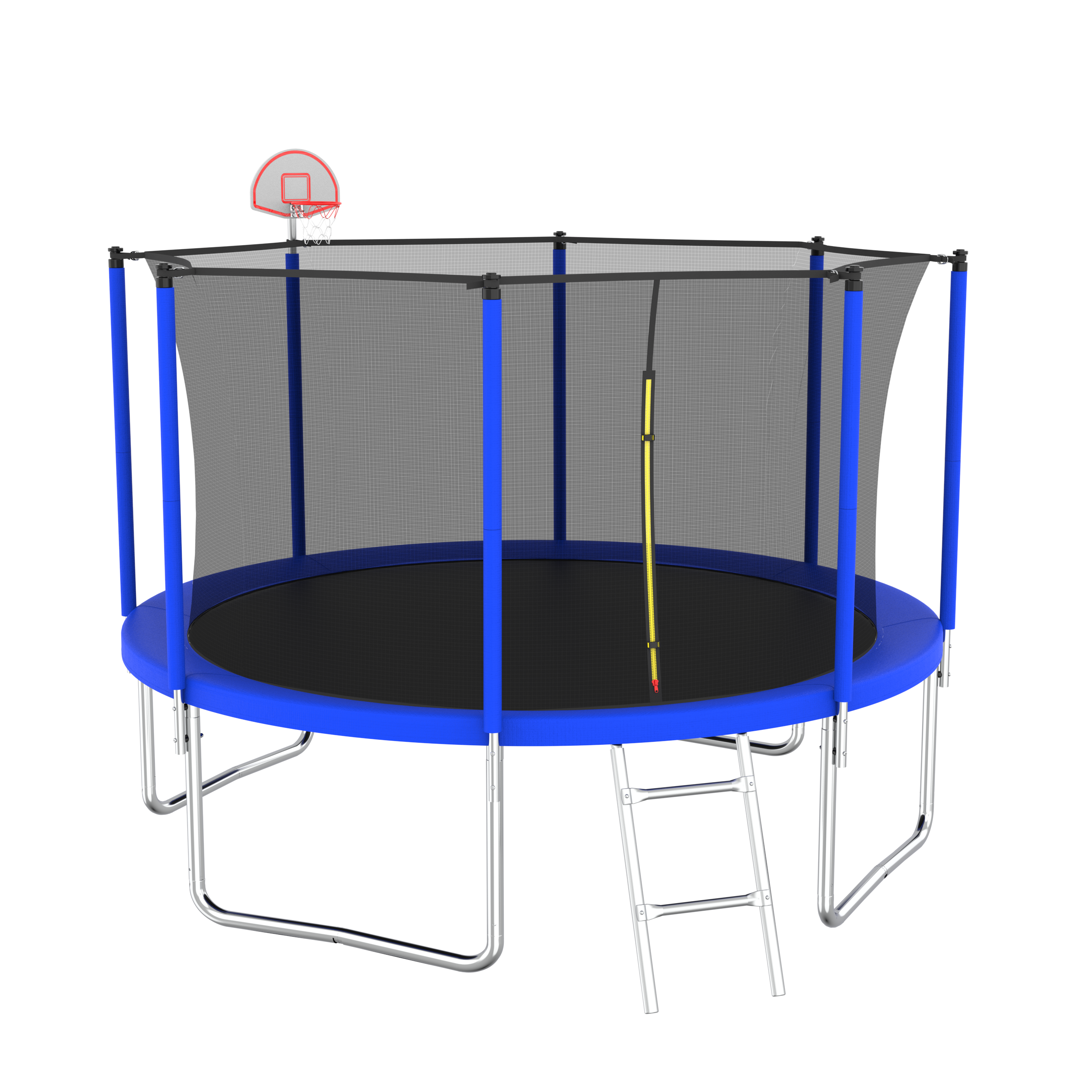 12FT Trampoline for Kids & Adults with Basketball Hoop and Ball ,Recreational Trampolines with Safety Enclosure for Back Yard Outdoor - Image 3