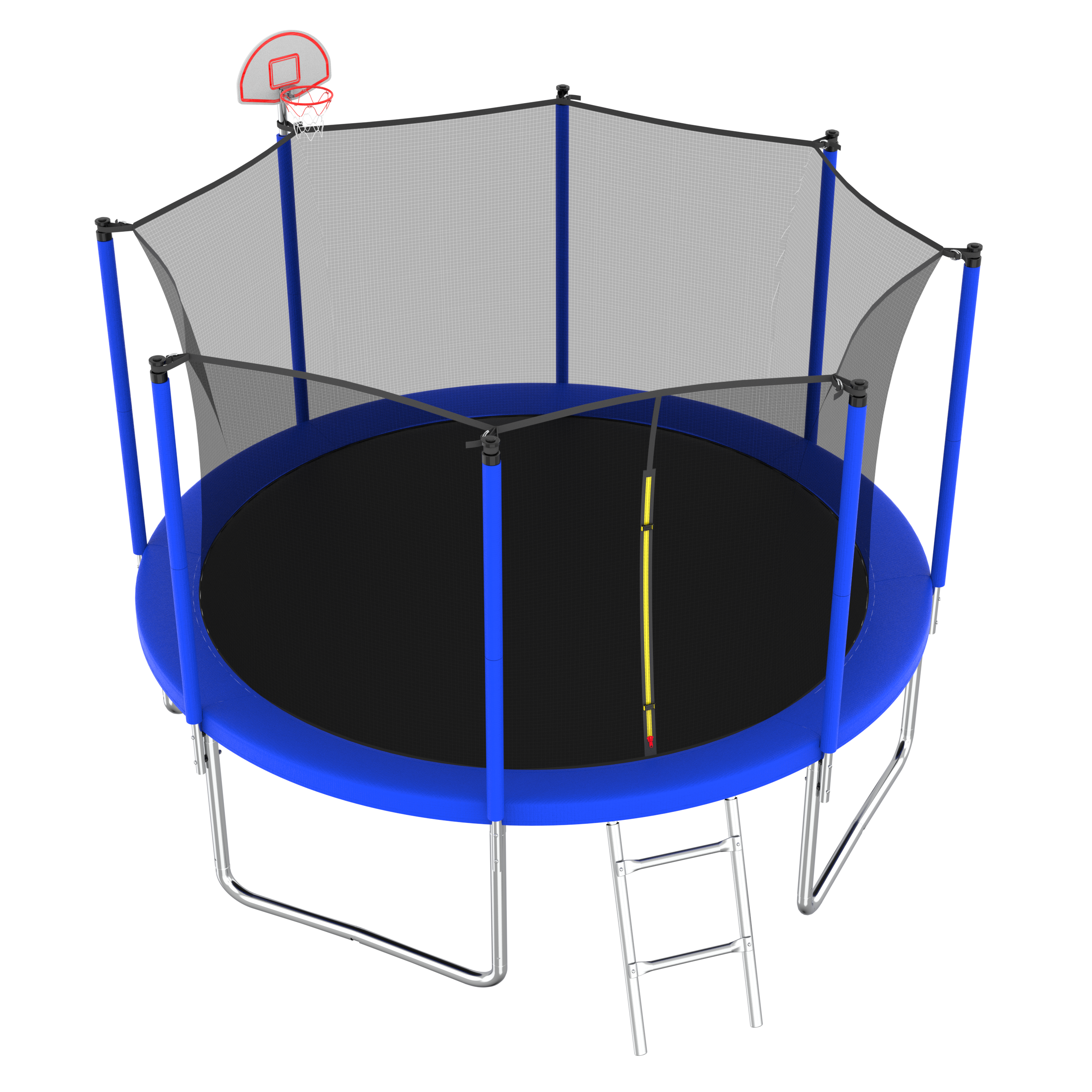 12FT Trampoline for Kids & Adults with Basketball Hoop and Ball ,Recreational Trampolines with Safety Enclosure for Back Yard Outdoor - Image 4