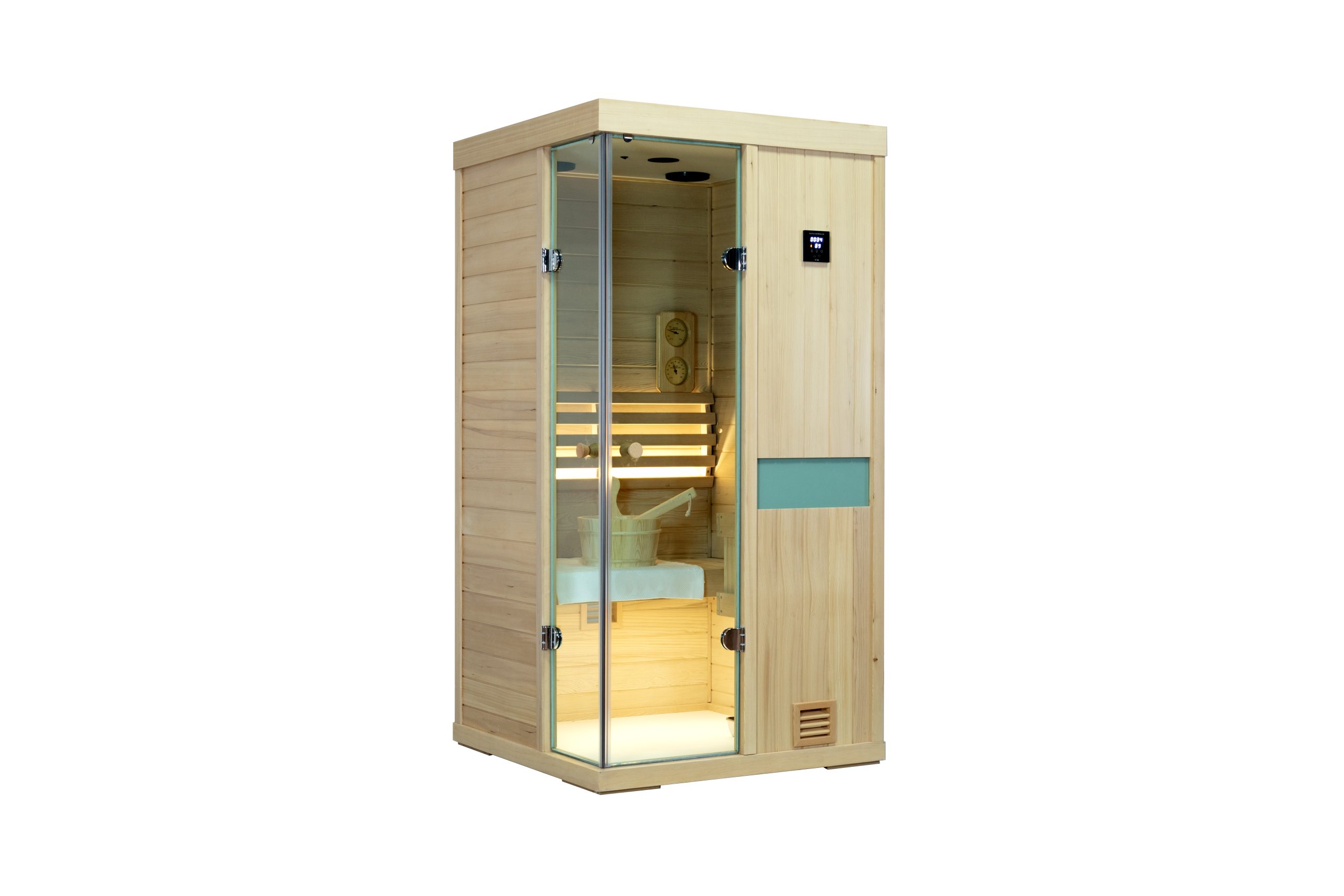 Mini One-person hemlock sauna room - Image 2