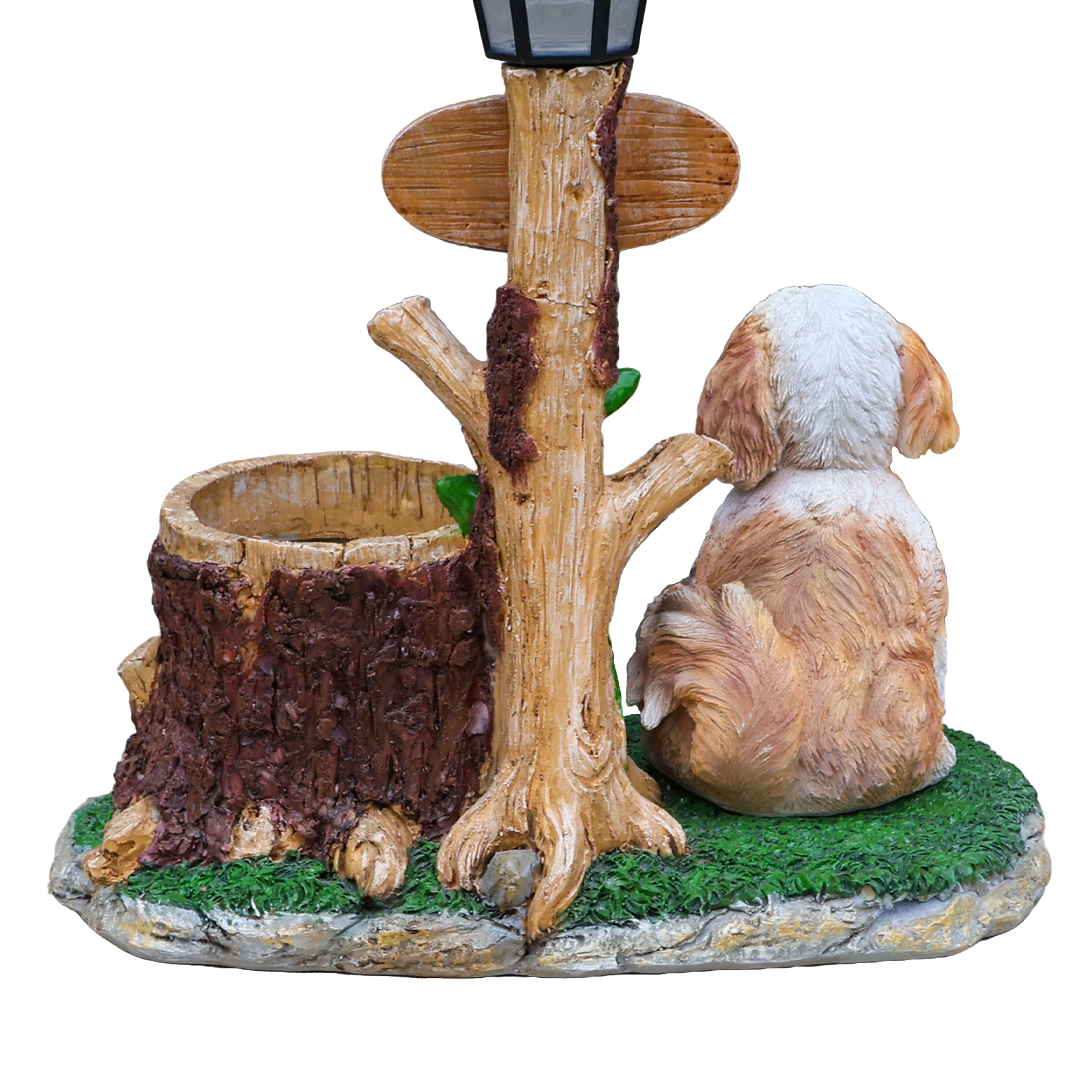 Sitting Dog Solar Lantern Planter Statue - Image 5