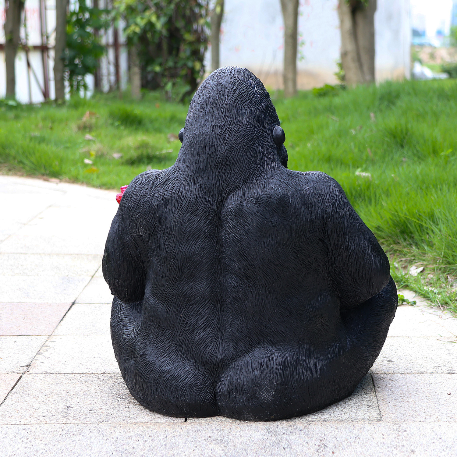 Outdoor Garden Sculpture Chimpanzees Flower Pot Planter - Unique Yard Statue Decoration, Interesting Law Outdoor Ornament - Image 4