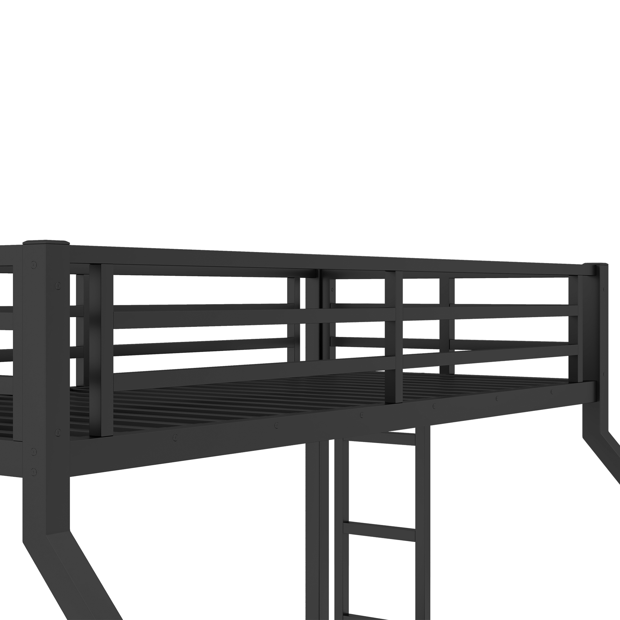 Metal Twin XL over Queen Bunk Bed for Teens and Adults,Space-Saving/Noise Reduced/No Box Spring Needed, Black - Image 4