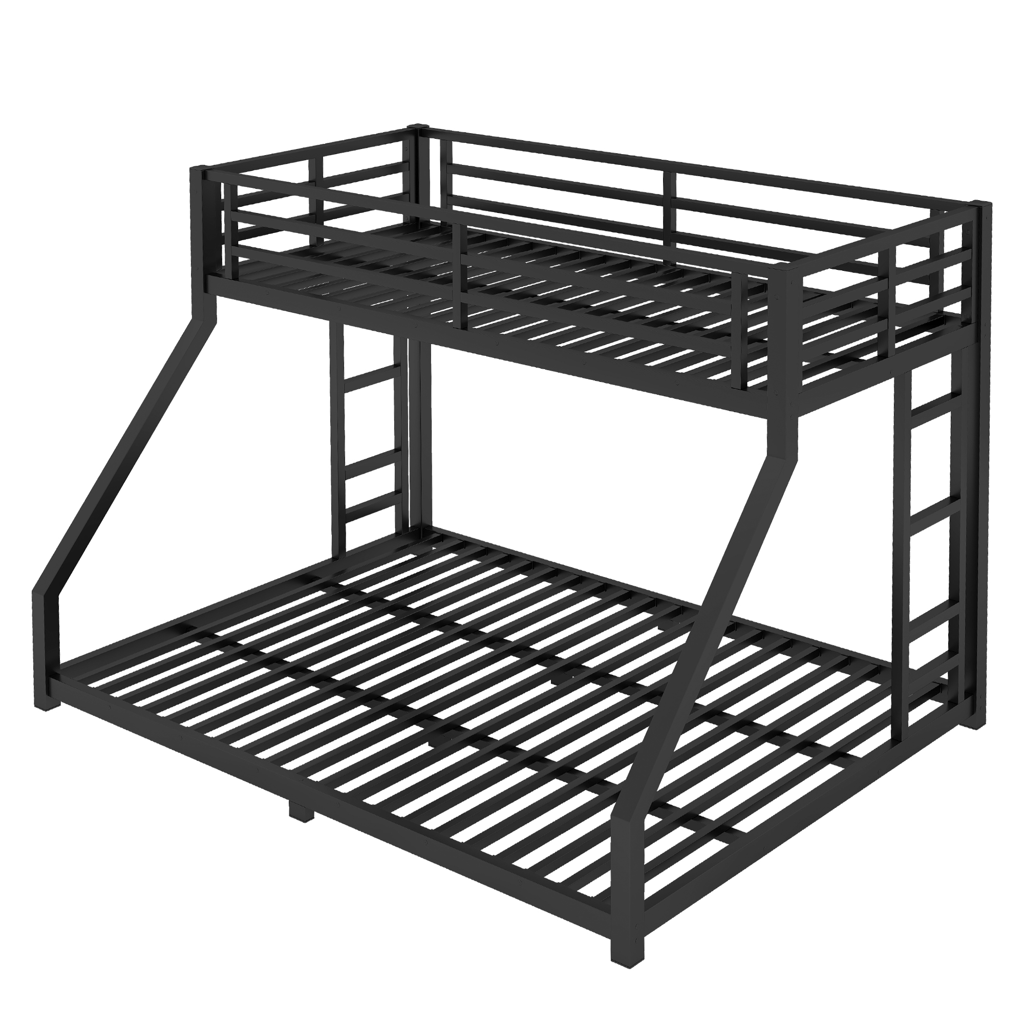 Metal Twin XL over Queen Bunk Bed for Teens and Adults,Space-Saving/Noise Reduced/No Box Spring Needed, Black - Image 6
