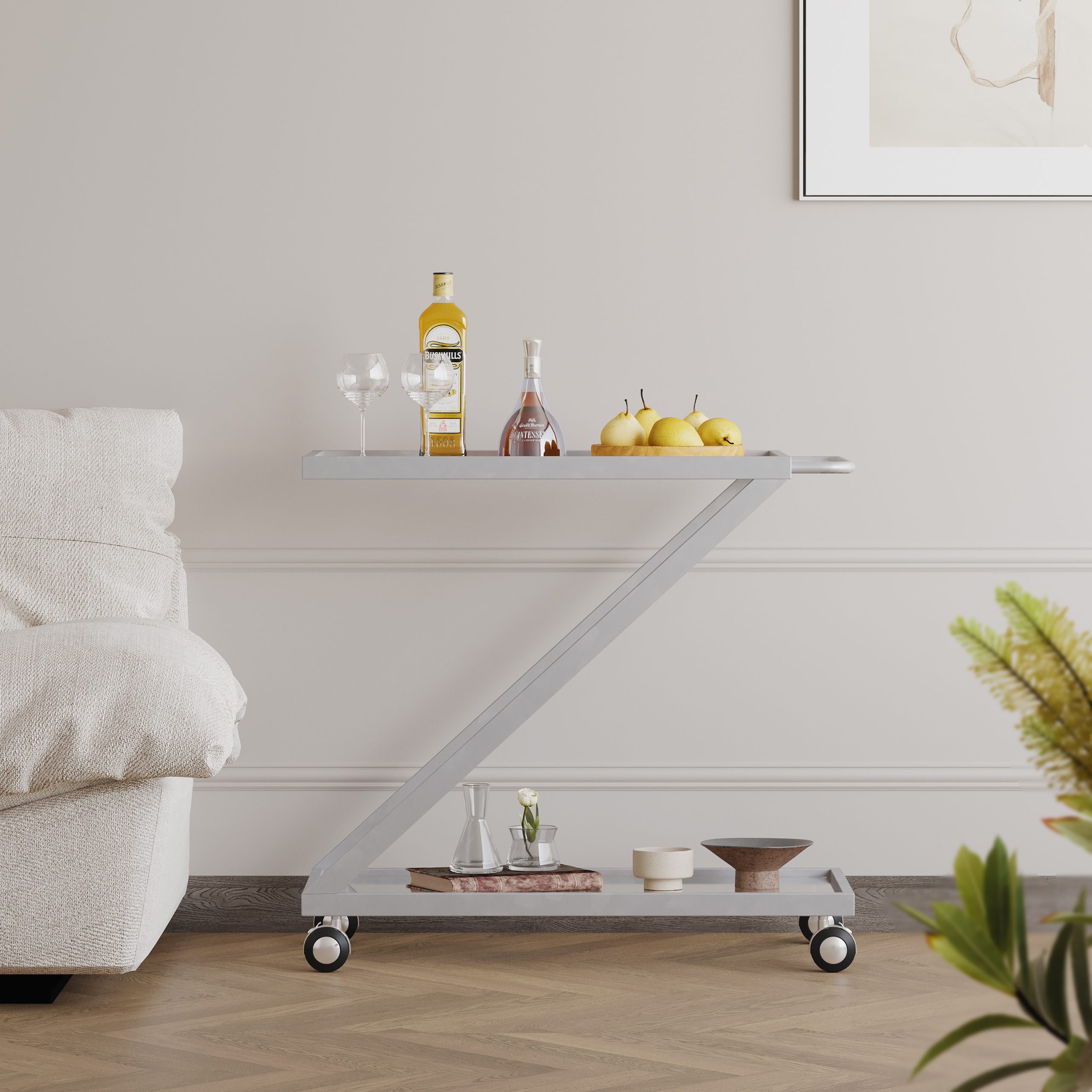 BAR CART, Iron Base & Tempered Glass - Image 3