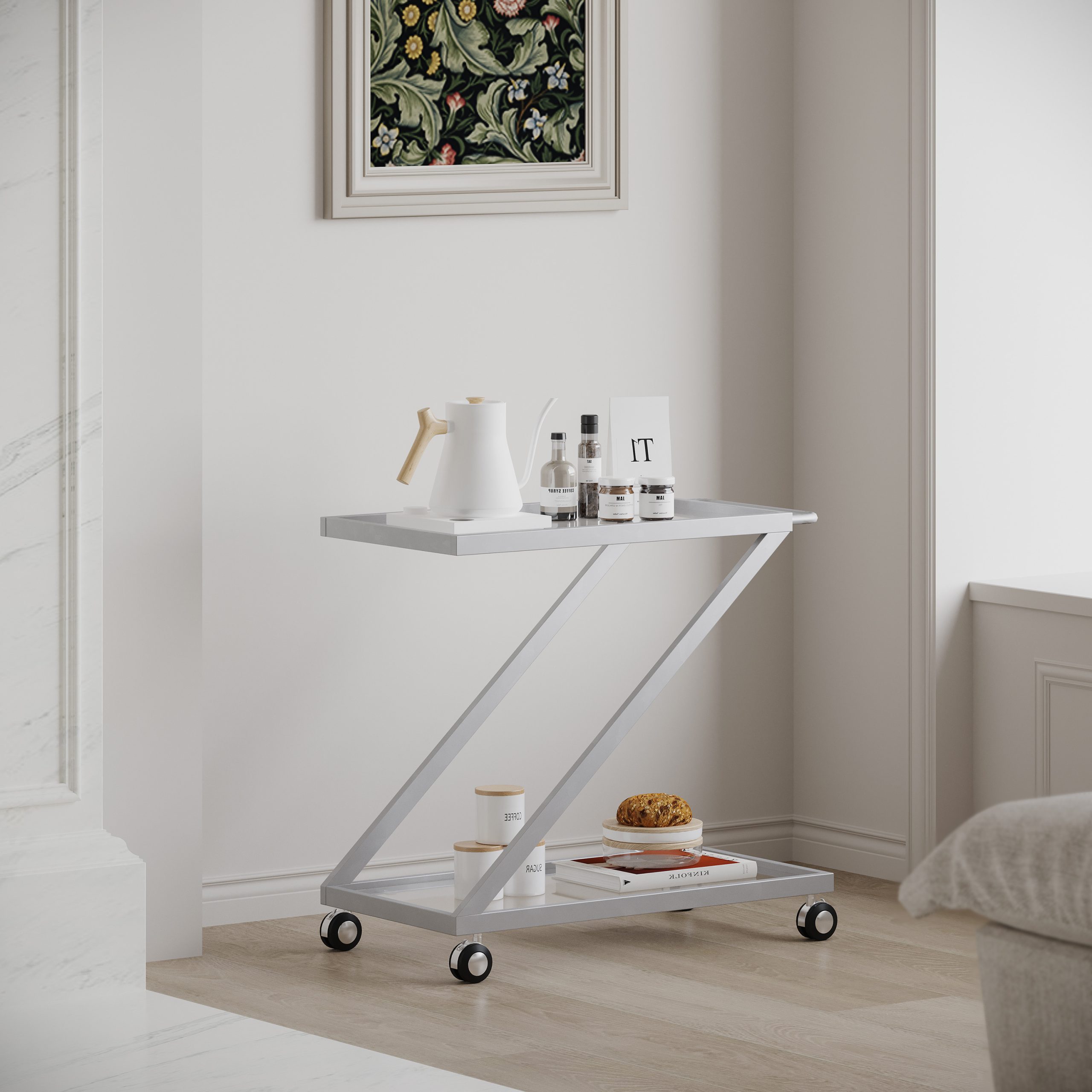BAR CART, Iron Base & Tempered Glass - Image 4