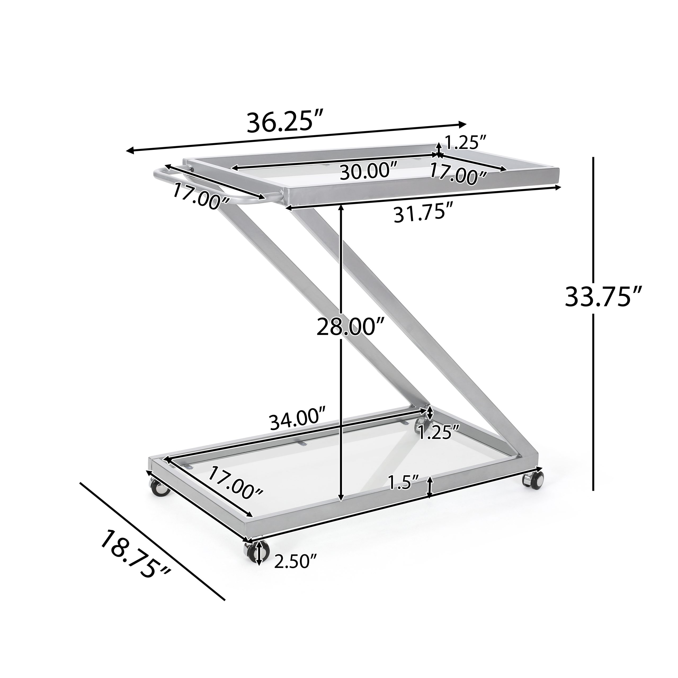 BAR CART, Iron Base & Tempered Glass - Image 5