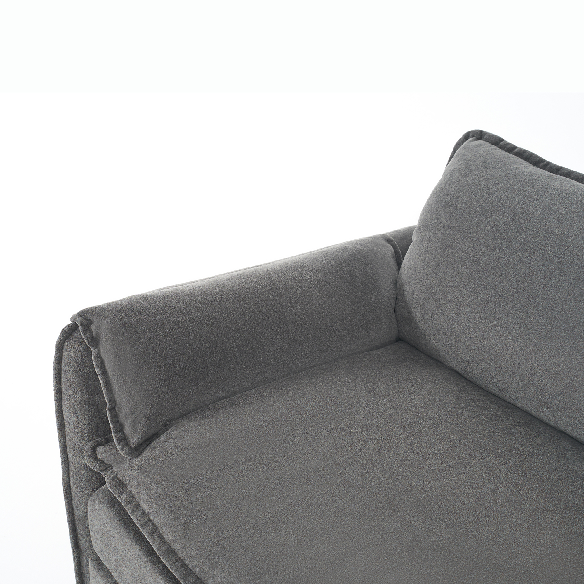 Oversized Chenille Oversized Accent Chair Set of 2, Comfy Single Sofa Chair with Large Seat , Modern Armchair Reading Chairs for Bedroom, Living Room,Grey - Image 3